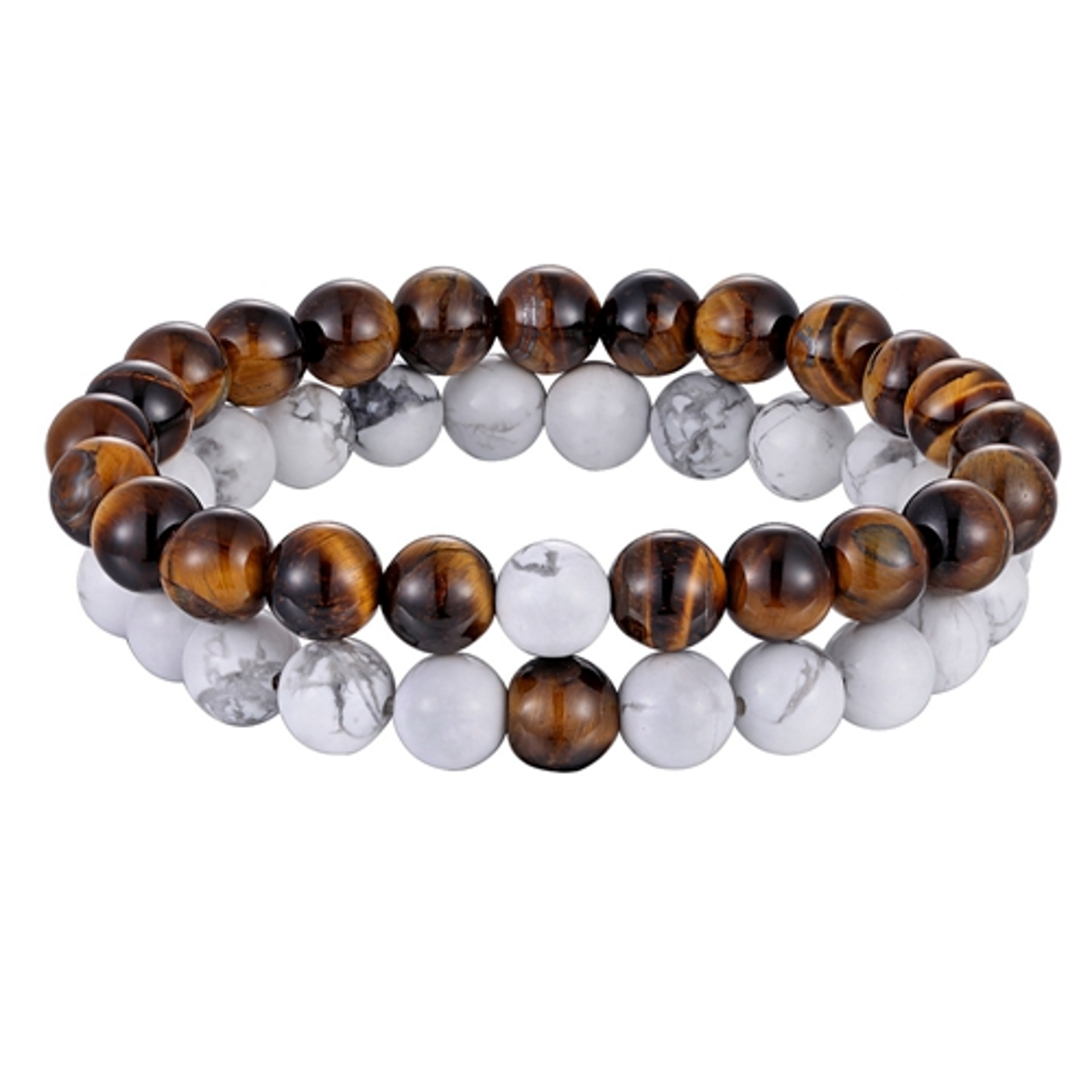 Natural Stone Couples Distance Bracelets 2Piece Matching Bead Set 9