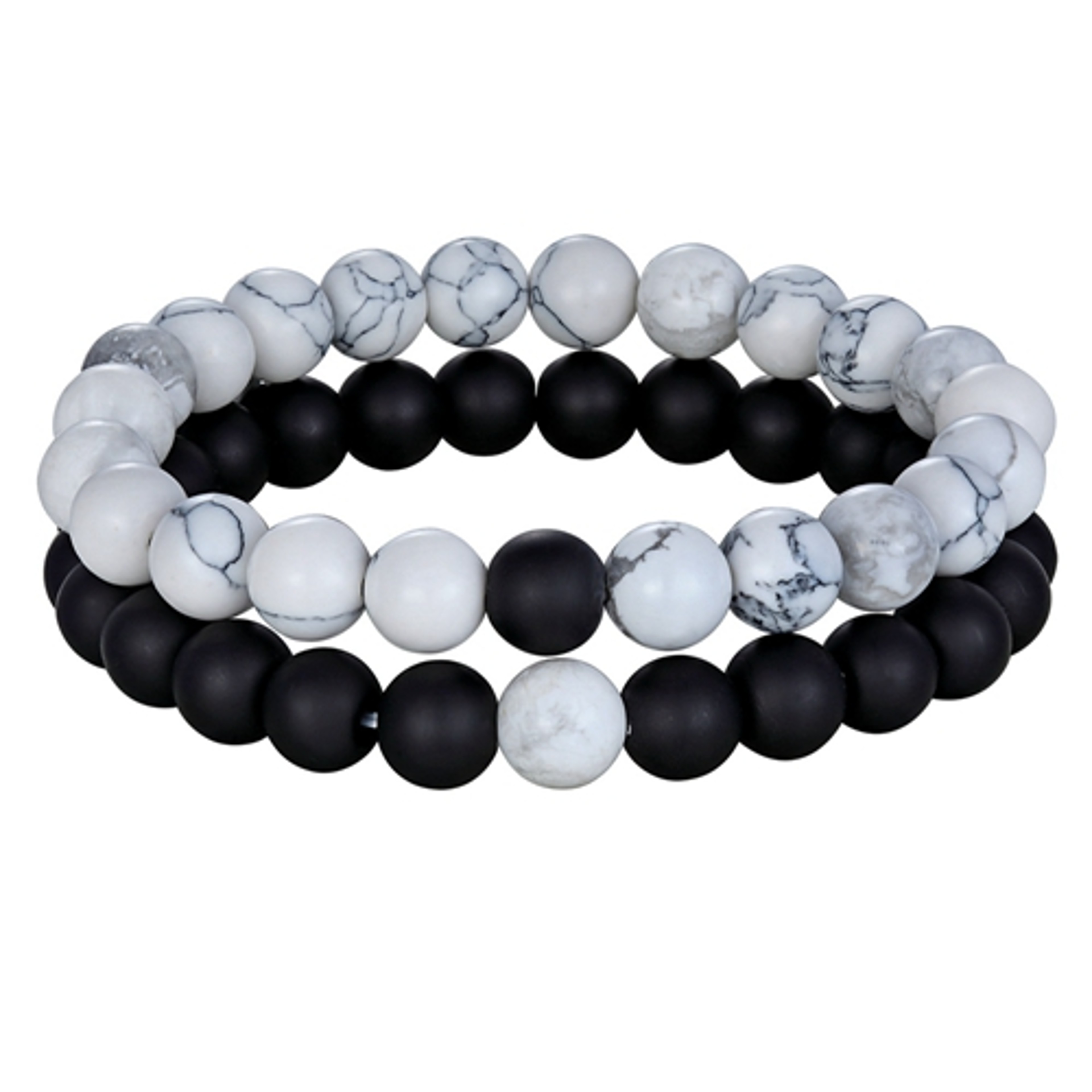 Natural Stone Couples Distance Bracelets 2Piece Matching Bead Set 8
