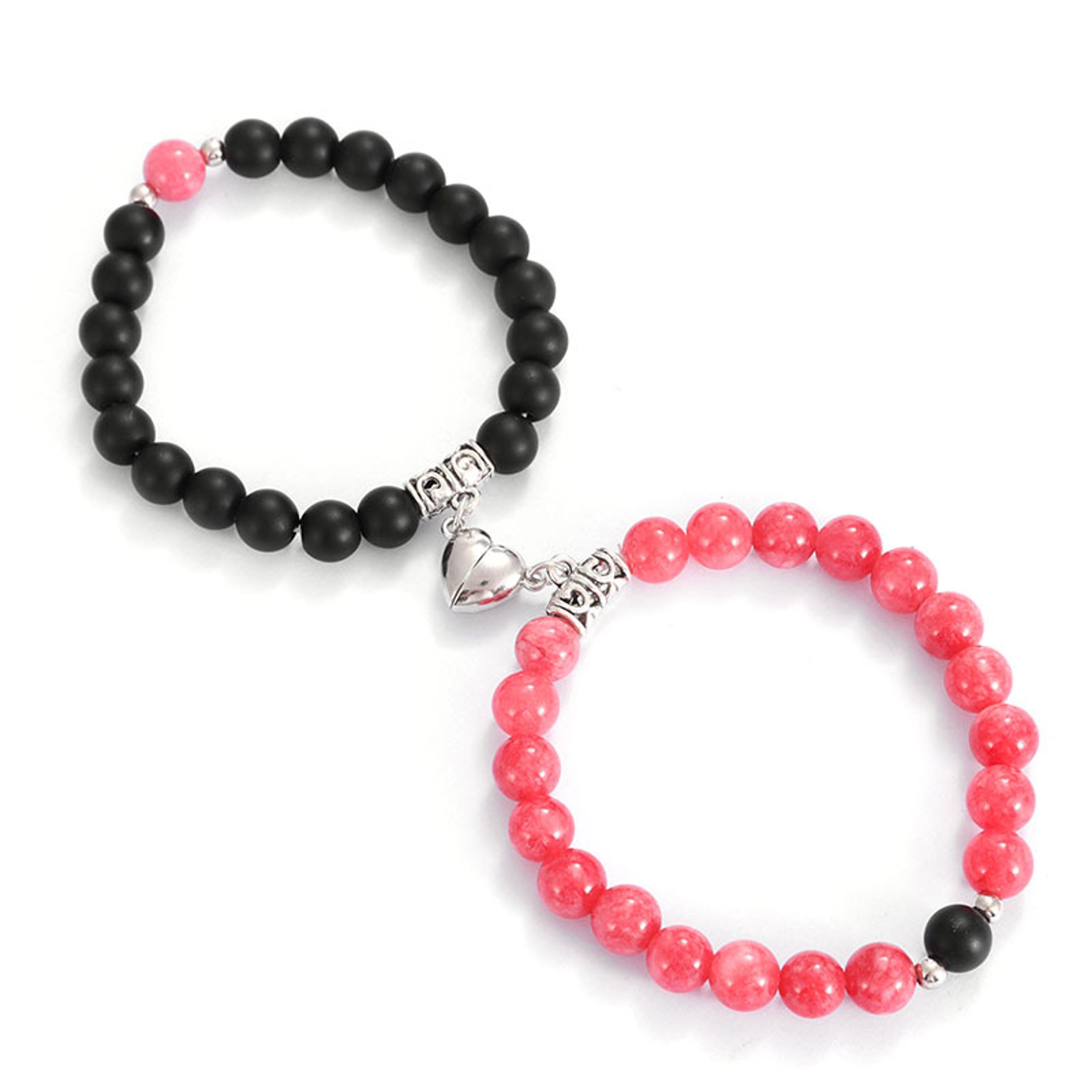 Natural Stone Heart Magnet Couple Bracelets For Lovers And Friends 12