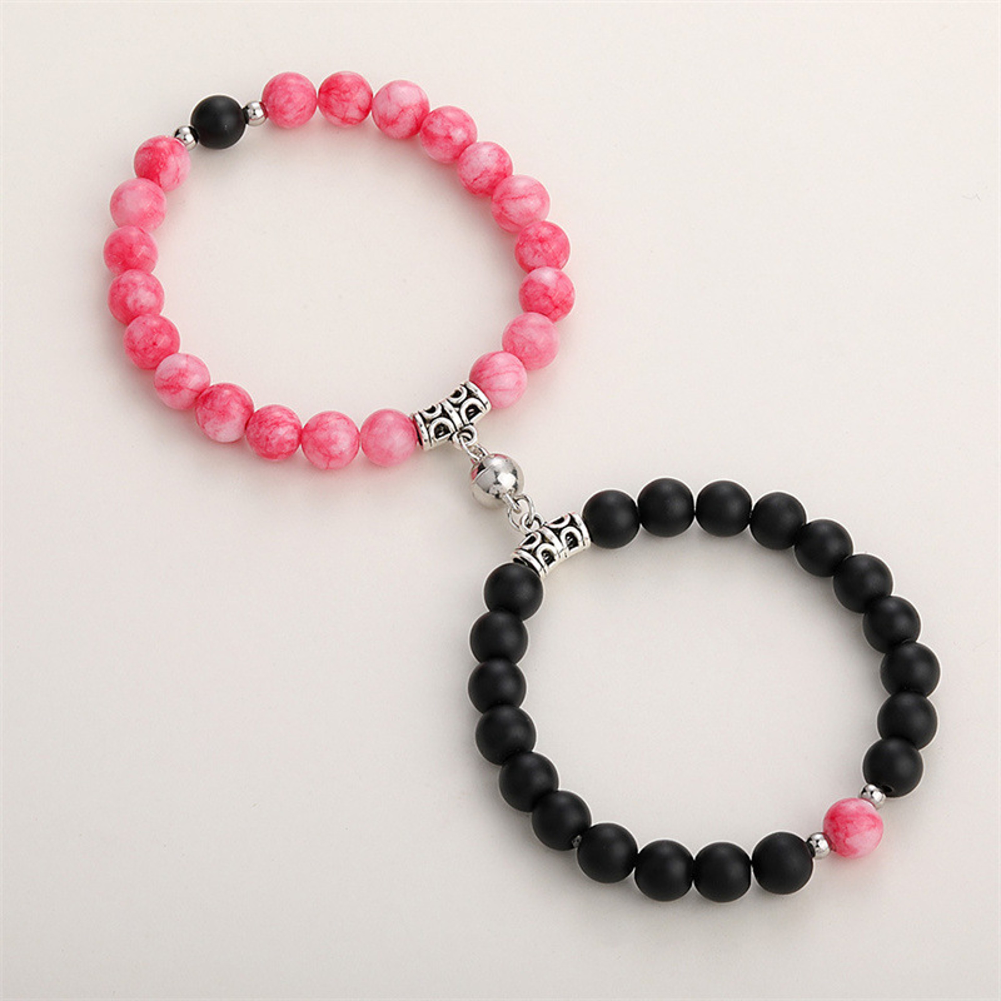 Natural Stone Heart Magnet Couple Bracelets For Lovers And Friends 22