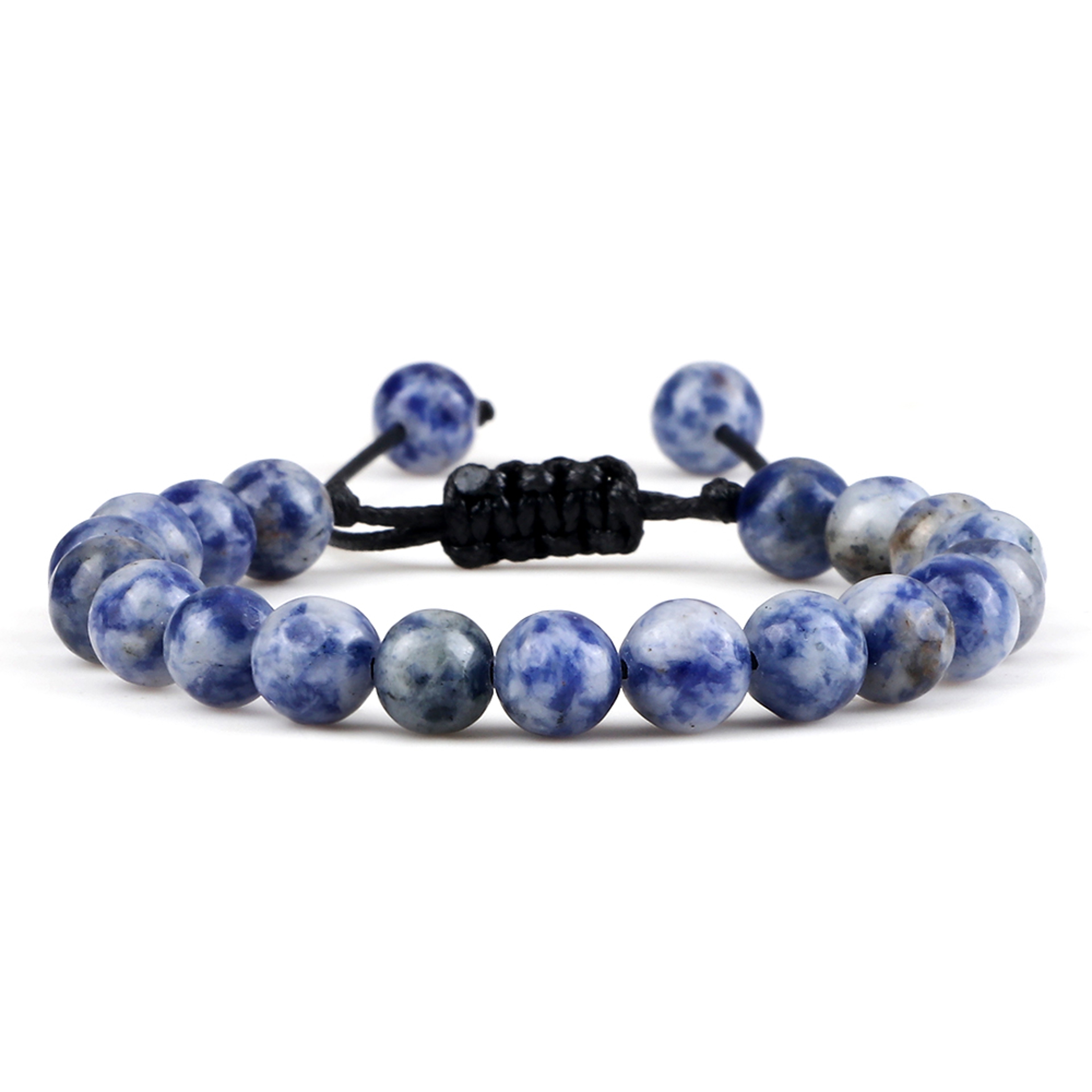 Adjustable Couples Bracelets With 8mm Beads And Braided Macrame Design 32