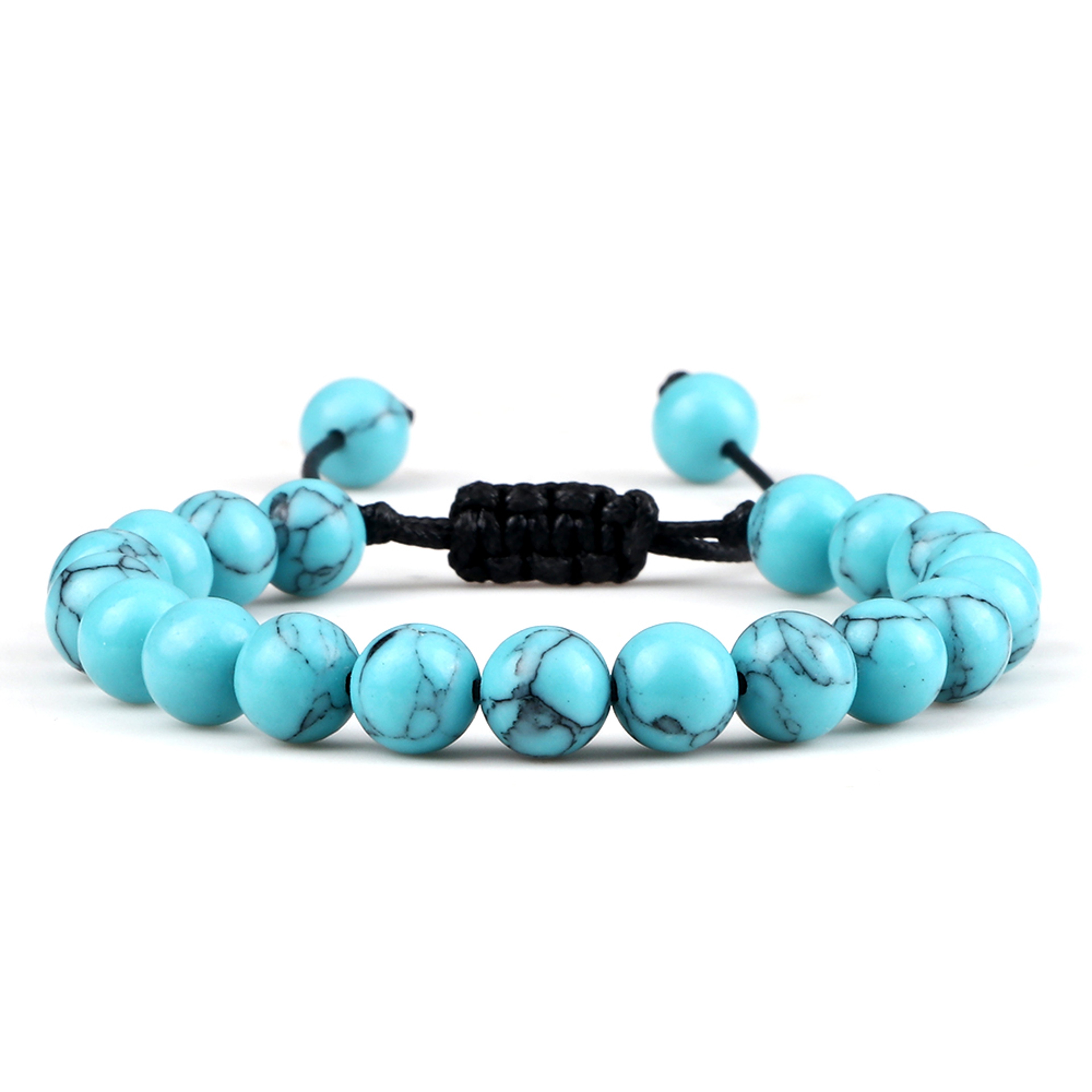 Adjustable Couples Bracelets With 8mm Beads And Braided Macrame Design 31