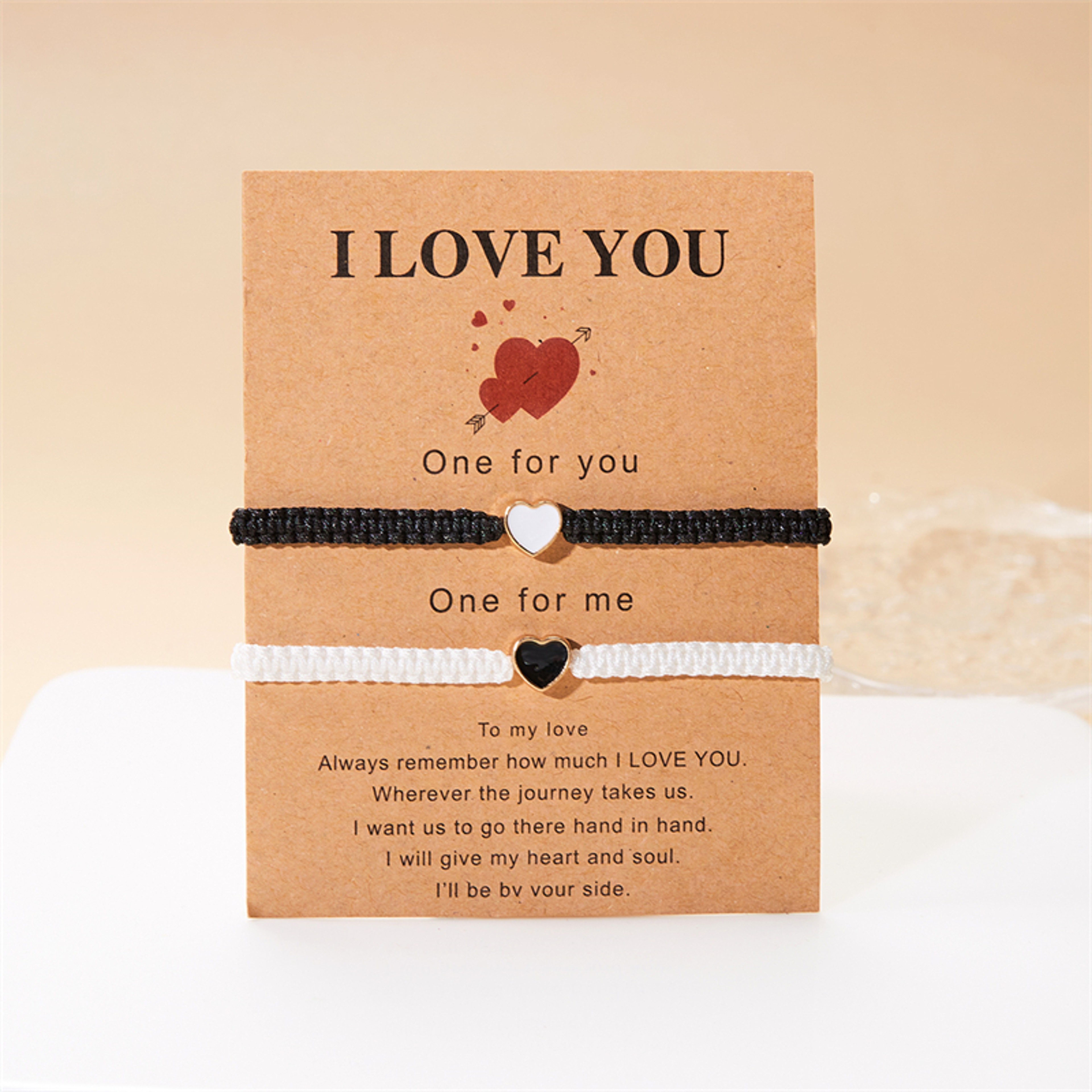 Heart Matching Bracelets For Couples And Friends  2 Piece Handwoven Set 2