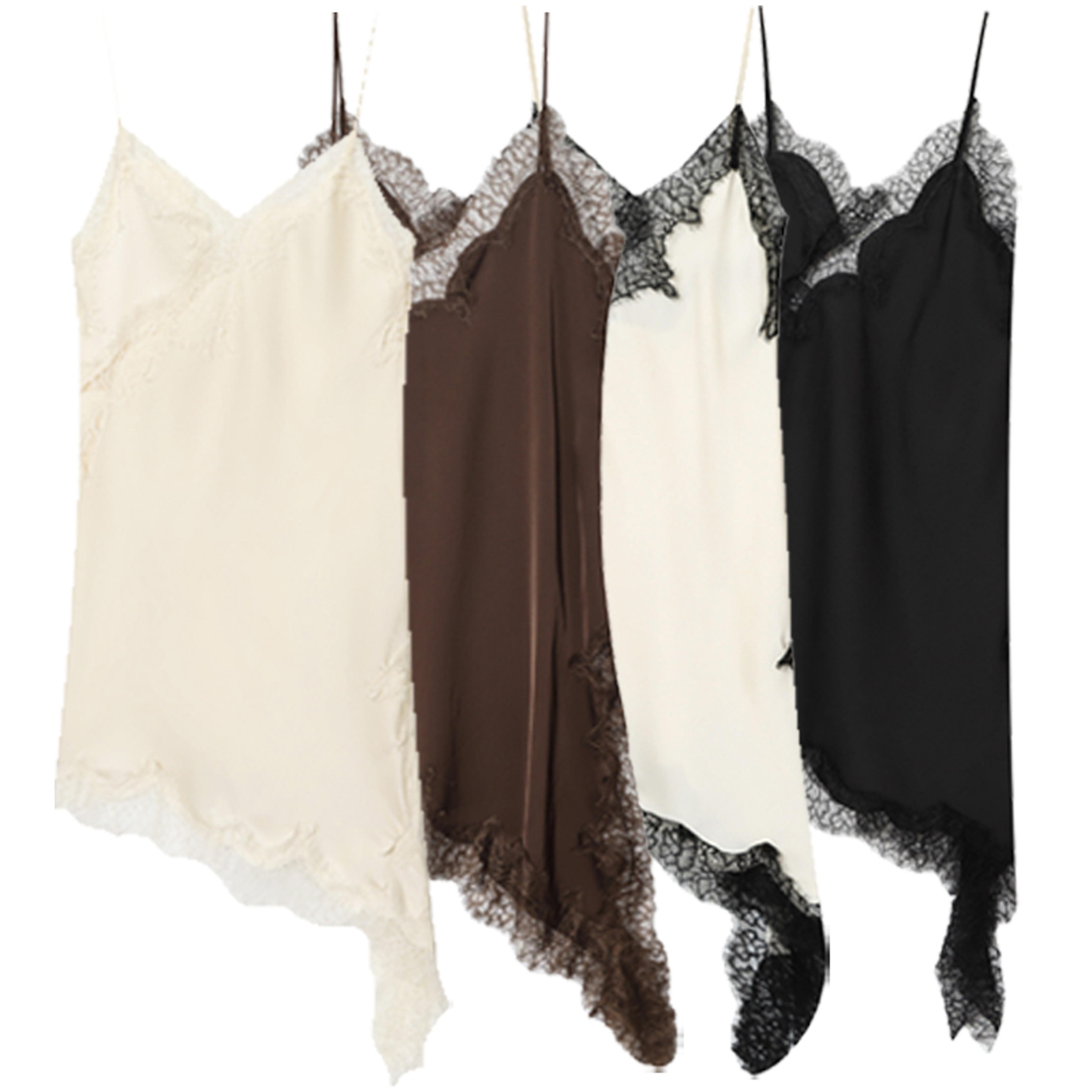 Womens Asymmetrical Lace Slip Mini Dress With VNeck And Backless Design 2