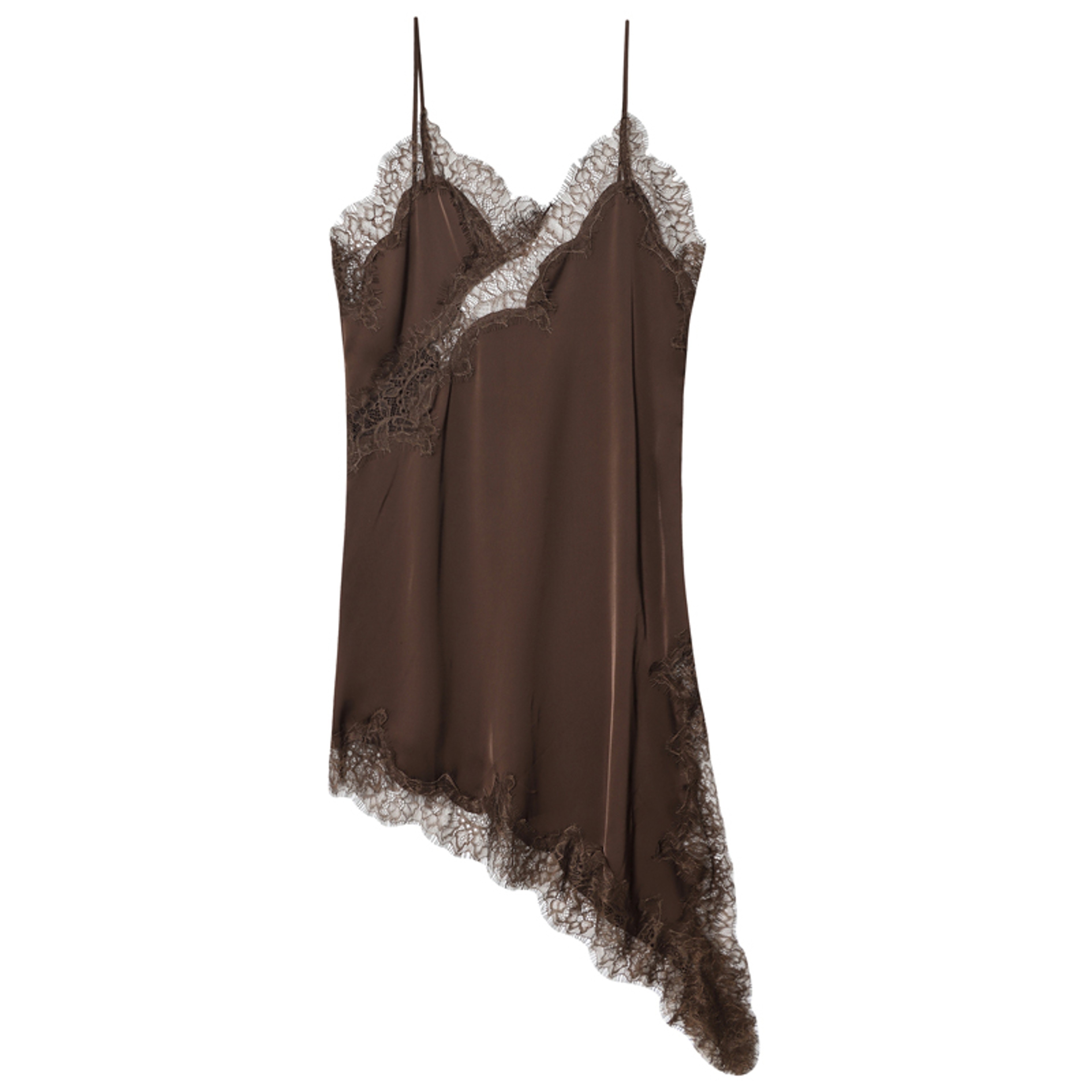 Womens Asymmetrical Lace Slip Mini Dress With VNeck And Backless Design 0
