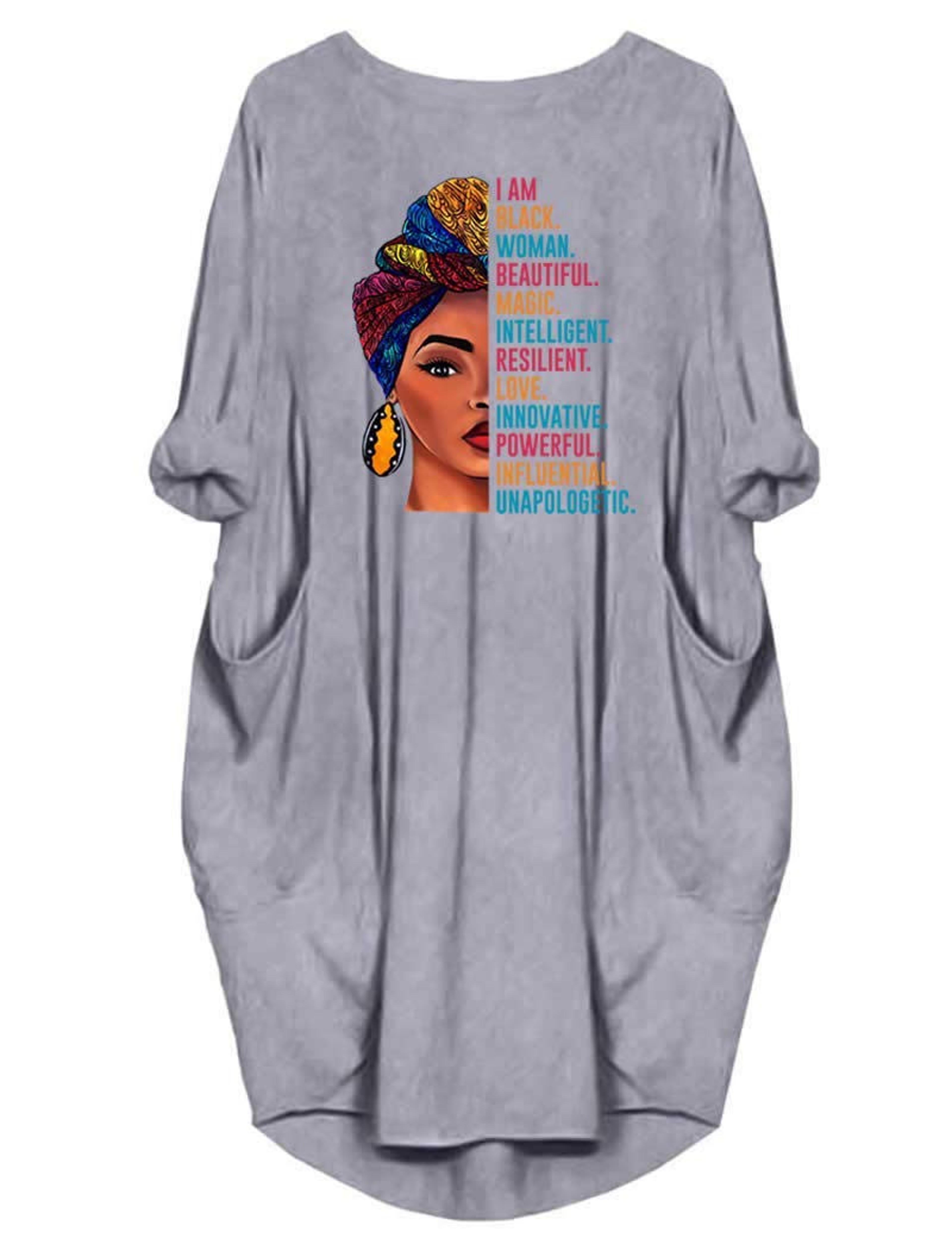 Plus Size Women's Casual Knee-Length Dress with Loose Fit and O-Neck – view 2