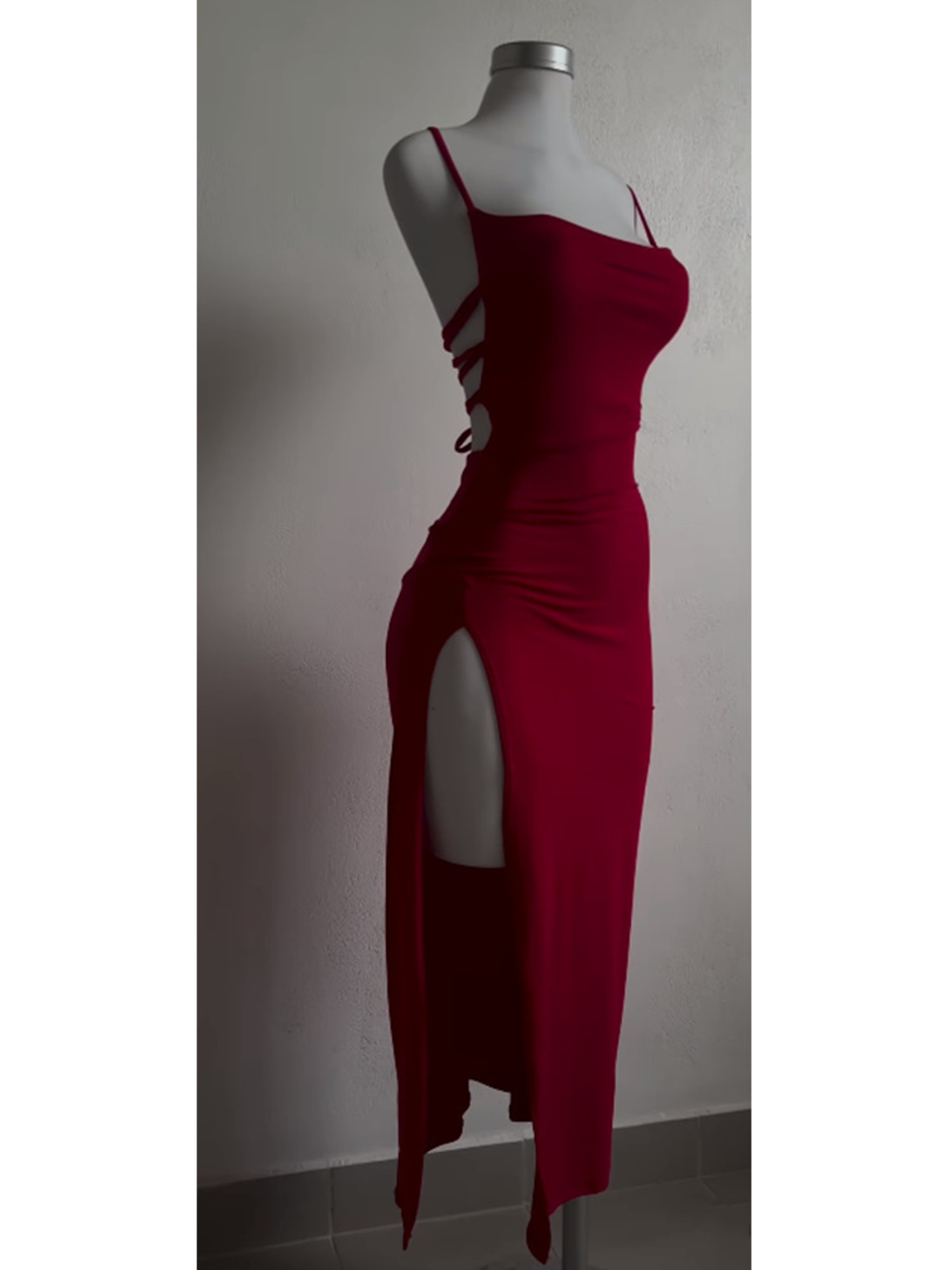 Women's Strapless Backless Lace-Up Bodycon Maxi Dress – view 5