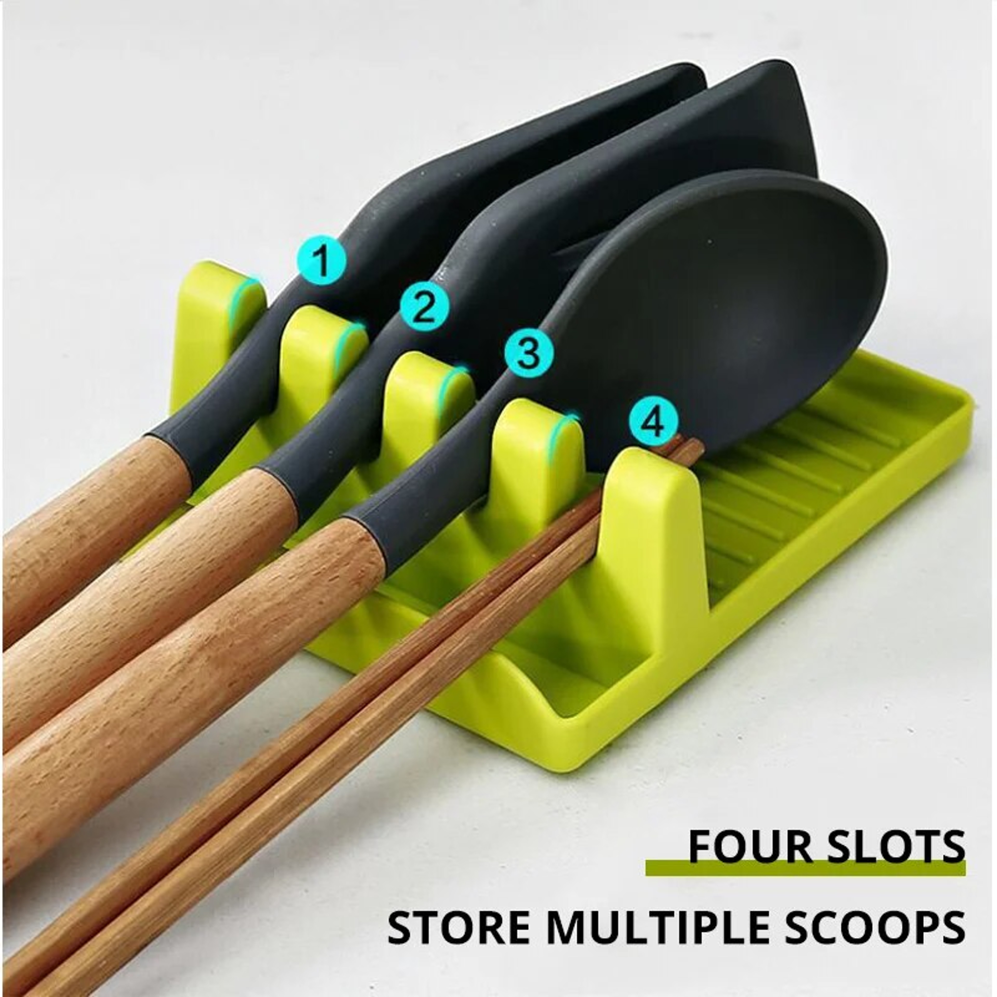 Kitchen Spoon Rest And Pot Lid Holder Countertop Utensil Organizer 2