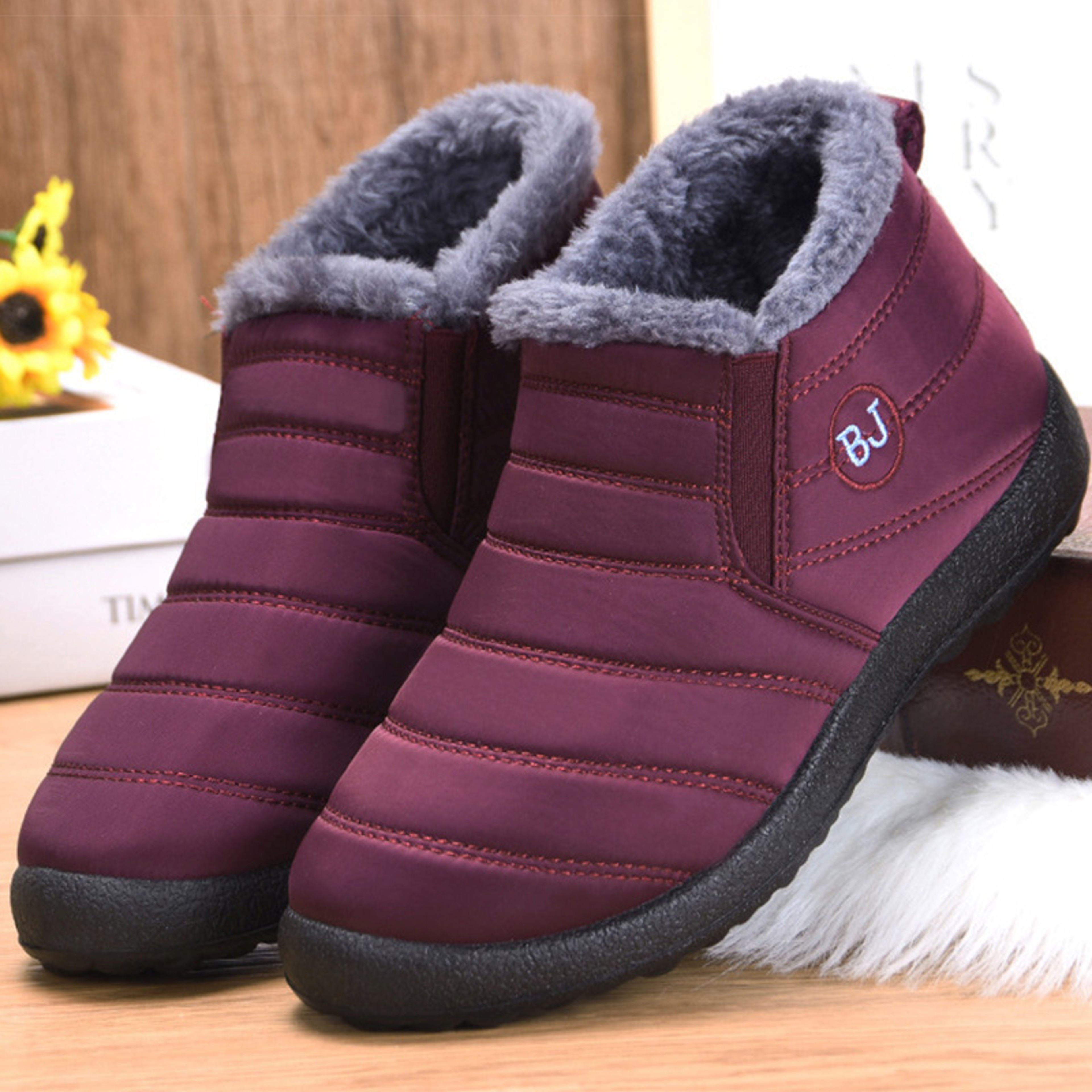 Womens Waterproof Winter Snow Boots With Plush Lining And SlipOn Design 7