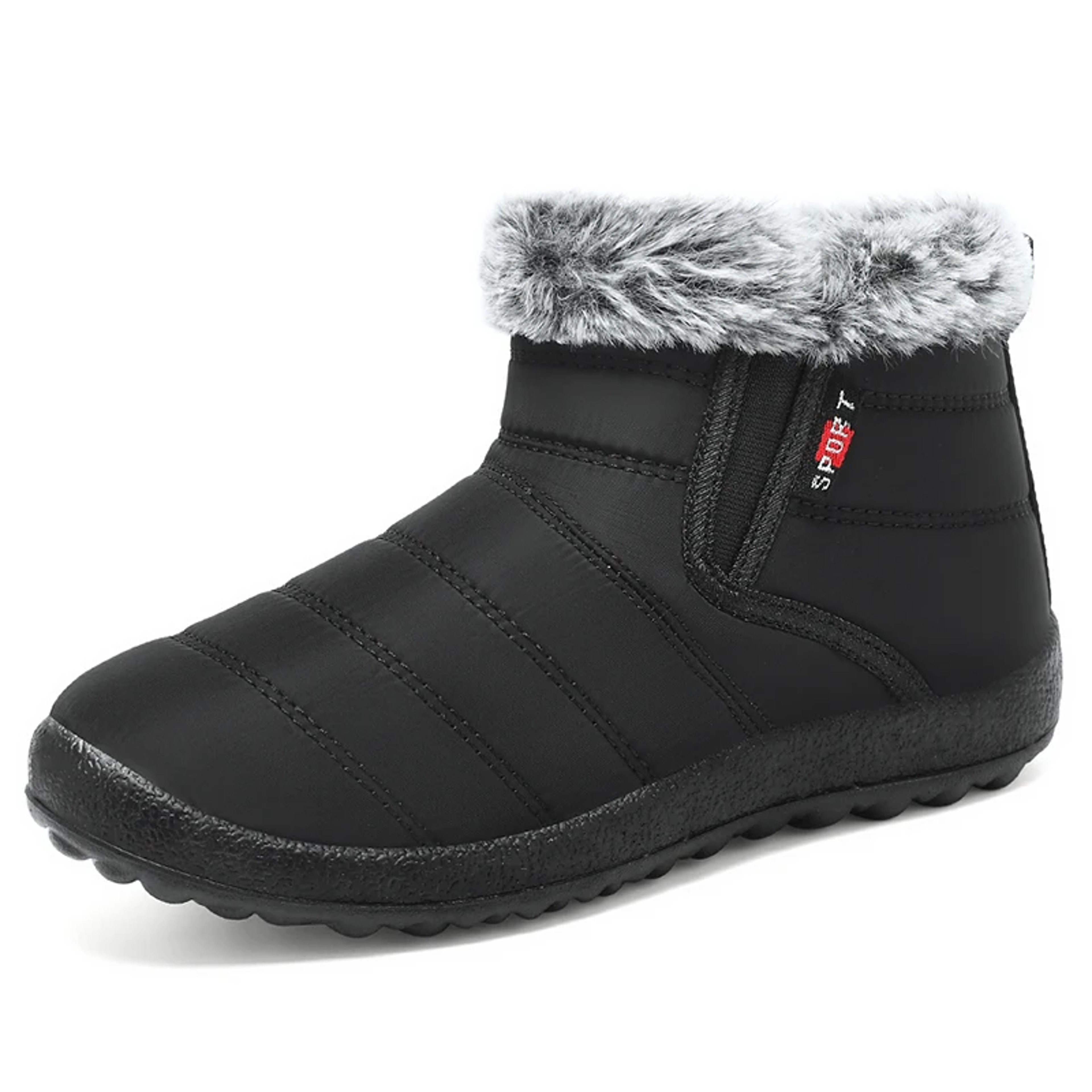 Womens Winter Ankle Snow Boots With Fleece Lining And SlipOn Design 1