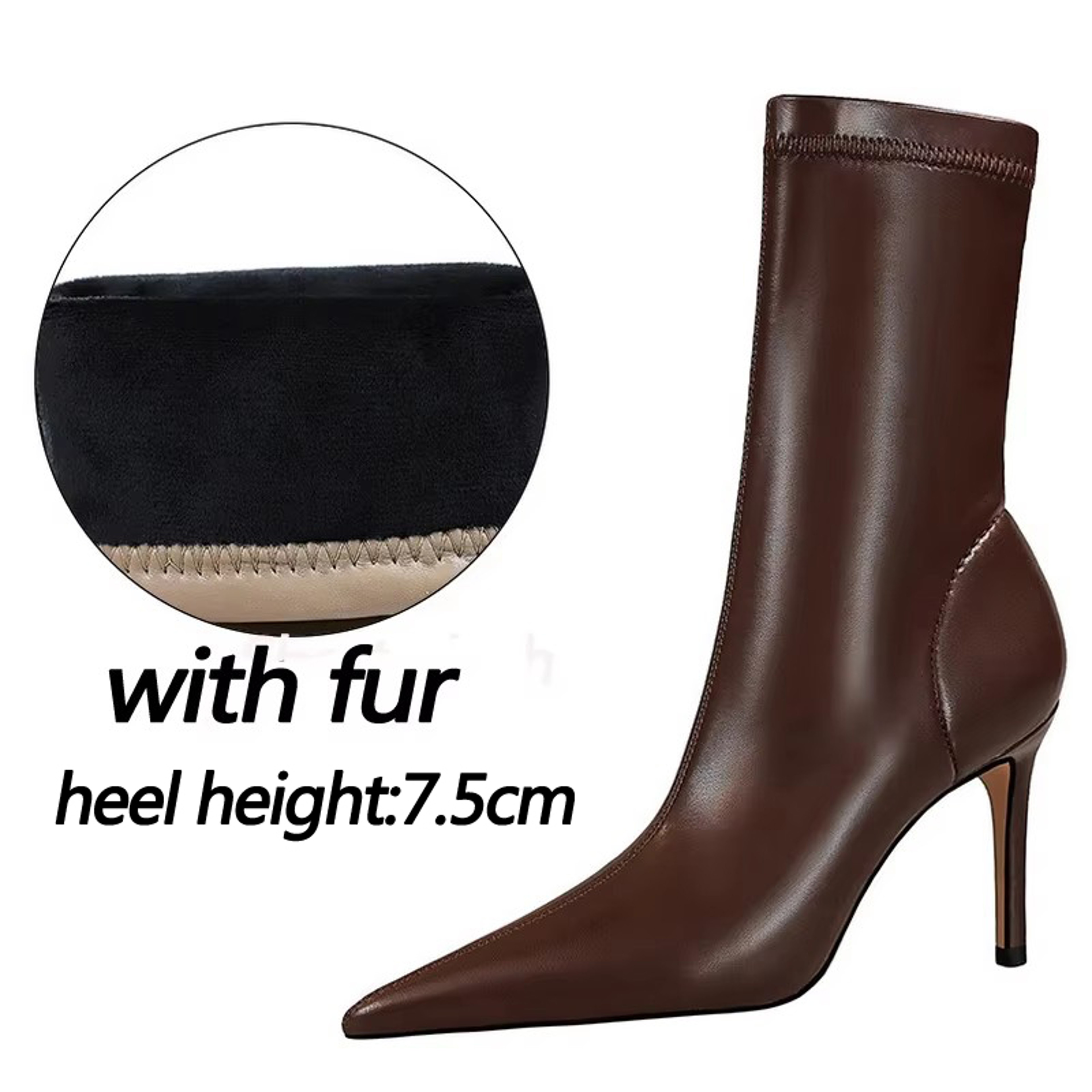 Womens Pointed Toe Ankle Boots With Stiletto Heels And SlipOn Design 11
