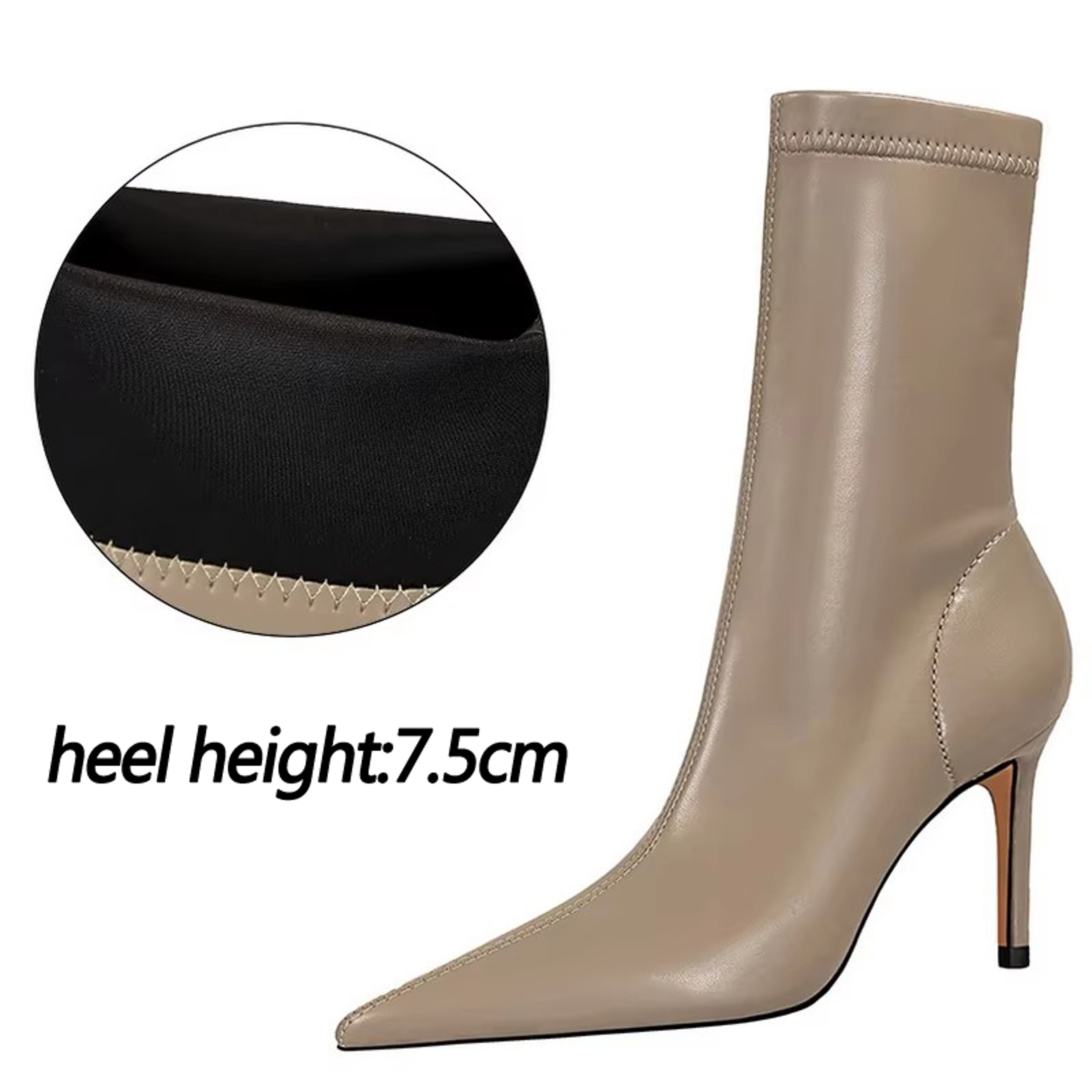 Womens Pointed Toe Ankle Boots With Stiletto Heels And SlipOn Design 13