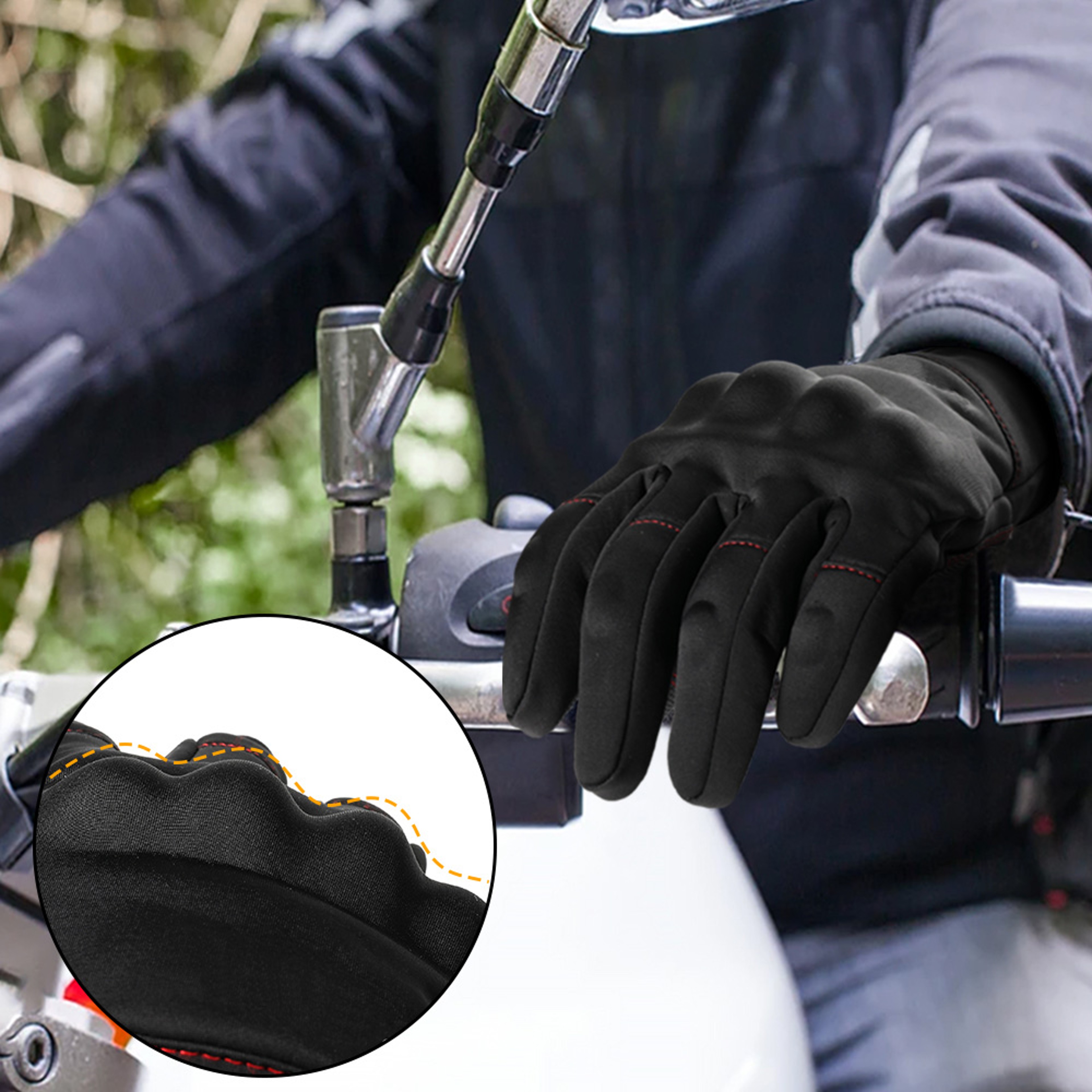 Touchscreen Winter Thermal Gloves With AntiSlip Grip And Protective Padding 2