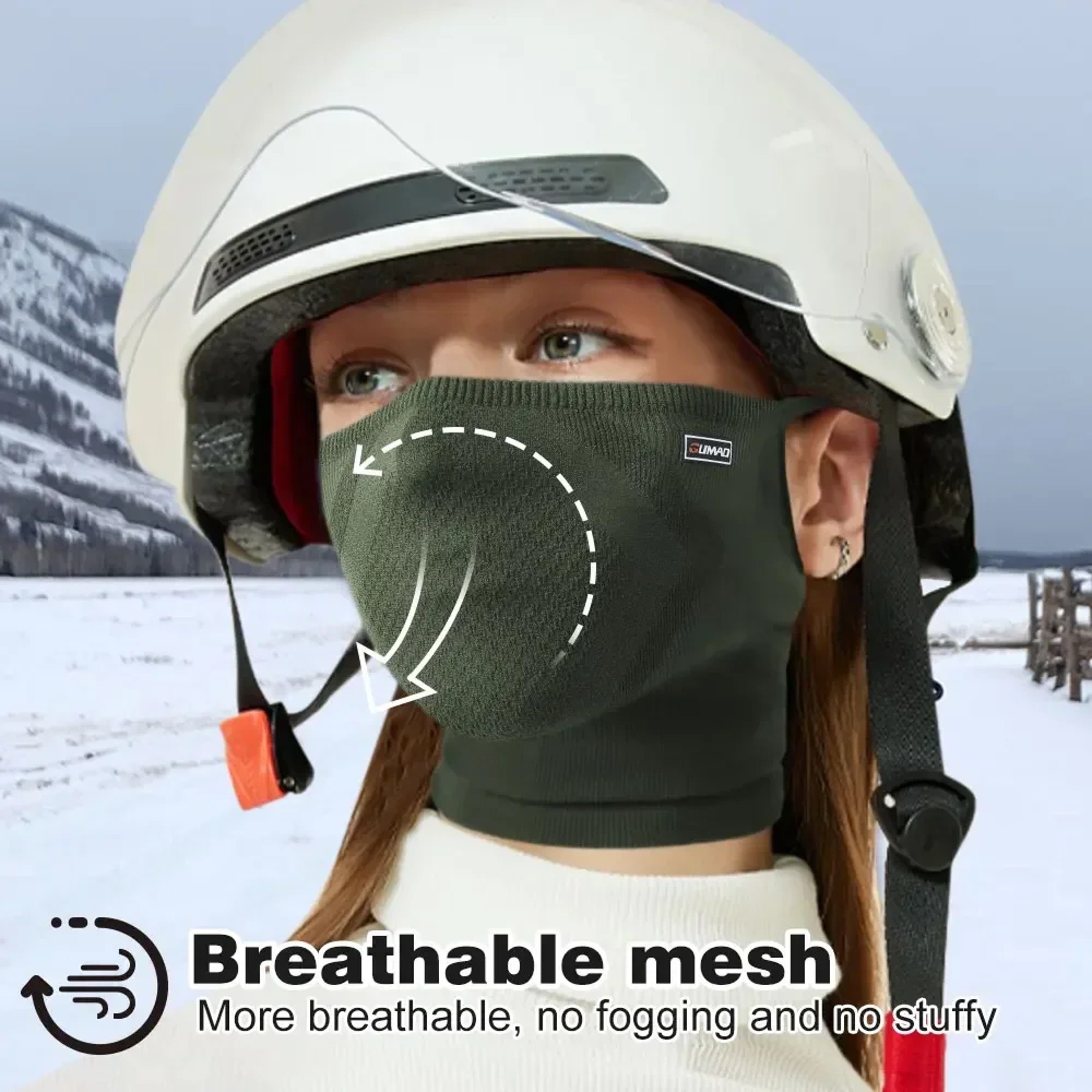 Breathable Sun Protection Neck Gaiter With Ear Loops For Cycling And Running 2