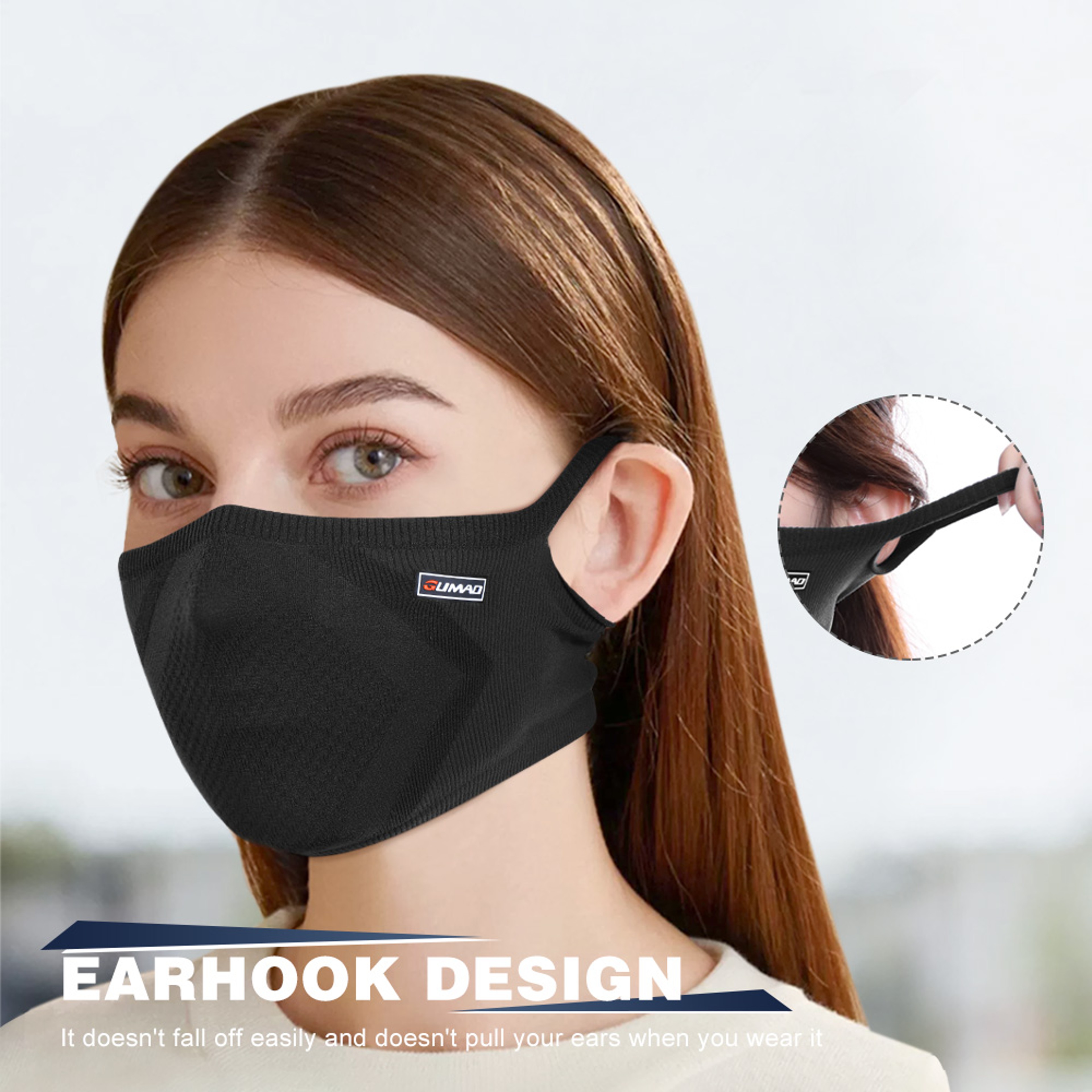 Winter Windproof Face Mask With Ear Loops Soft Breathable Outdoor Neck Cover 3