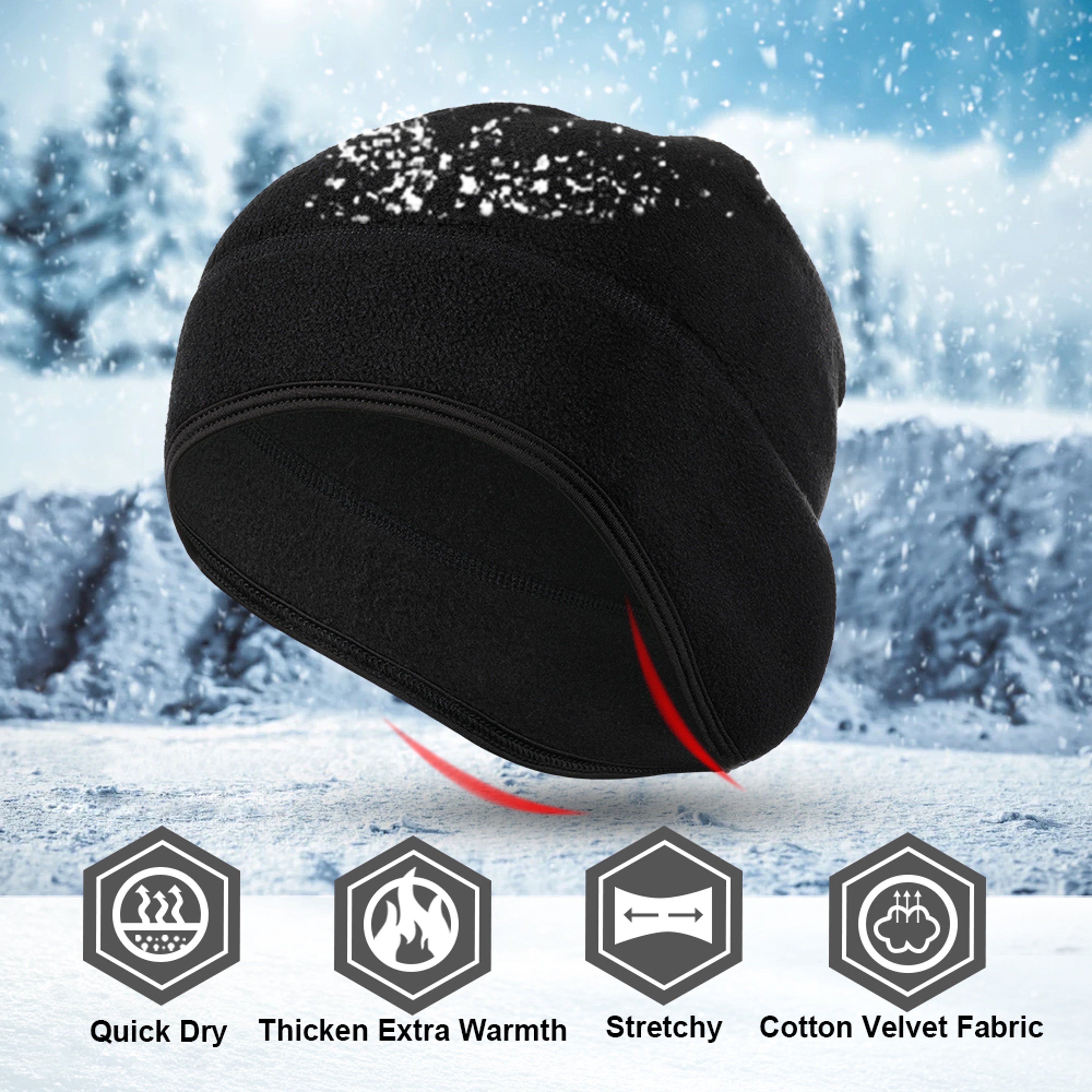 Winter Thermal Running Beanie Windproof Stretch Hat For Men And Women 4