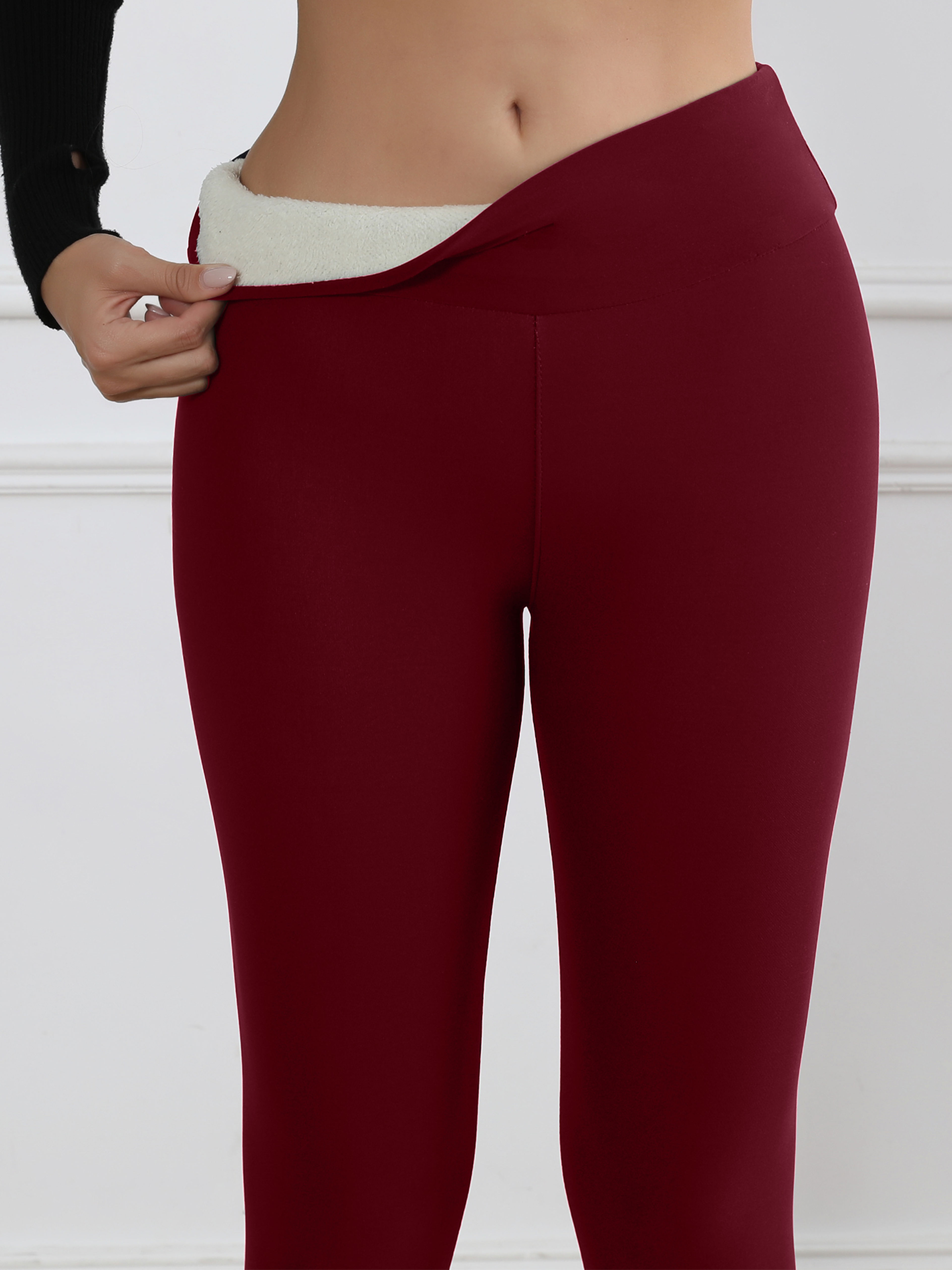 Womens HighWaisted Fleece Leggings  Warm Winter Thermal Tights 7