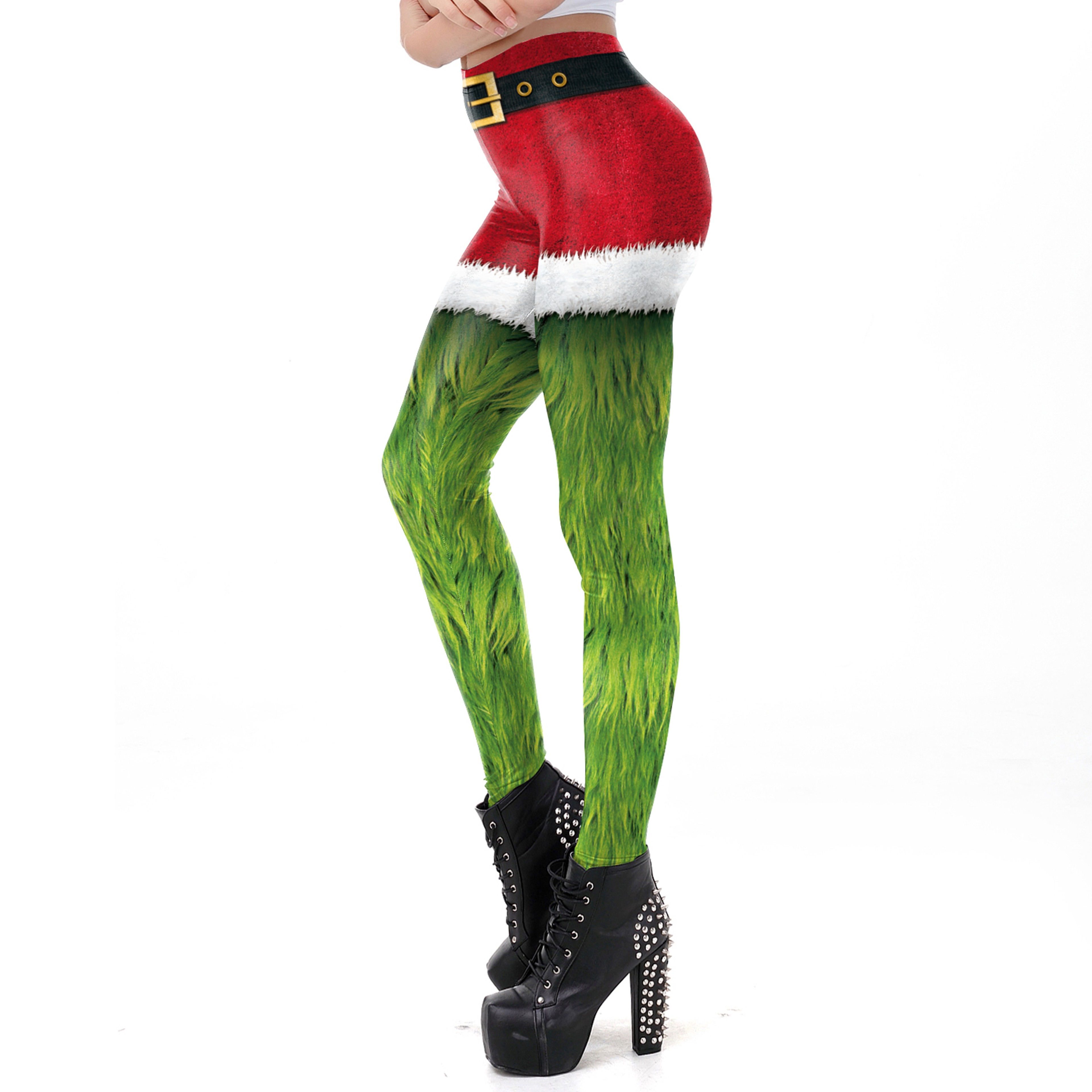 Womens Christmas Stripe Leggings With Stretchy MidRise Fit 12