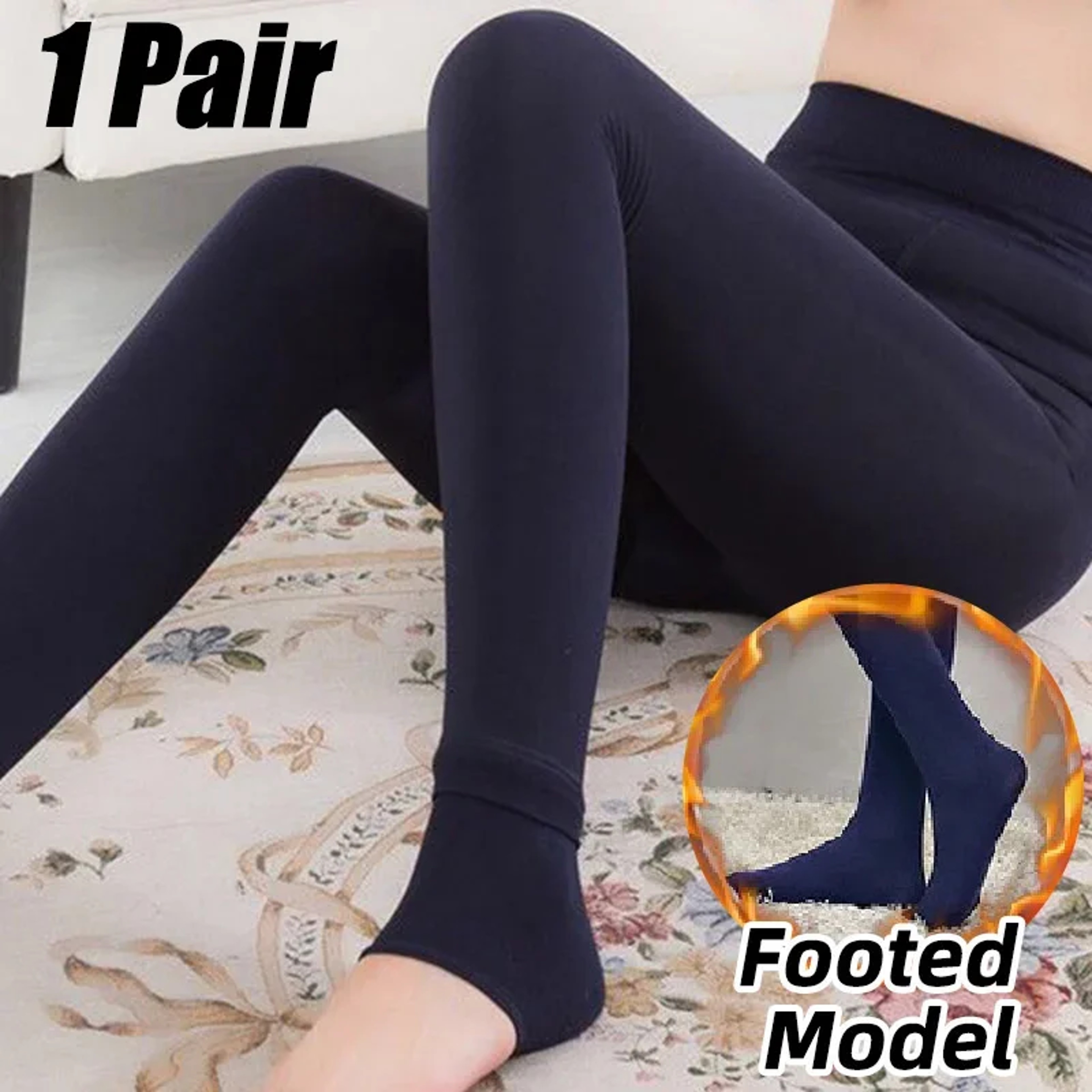 Winter Fleece Lined Leggings For Women Thickened Warm AnkleLength Tights 0