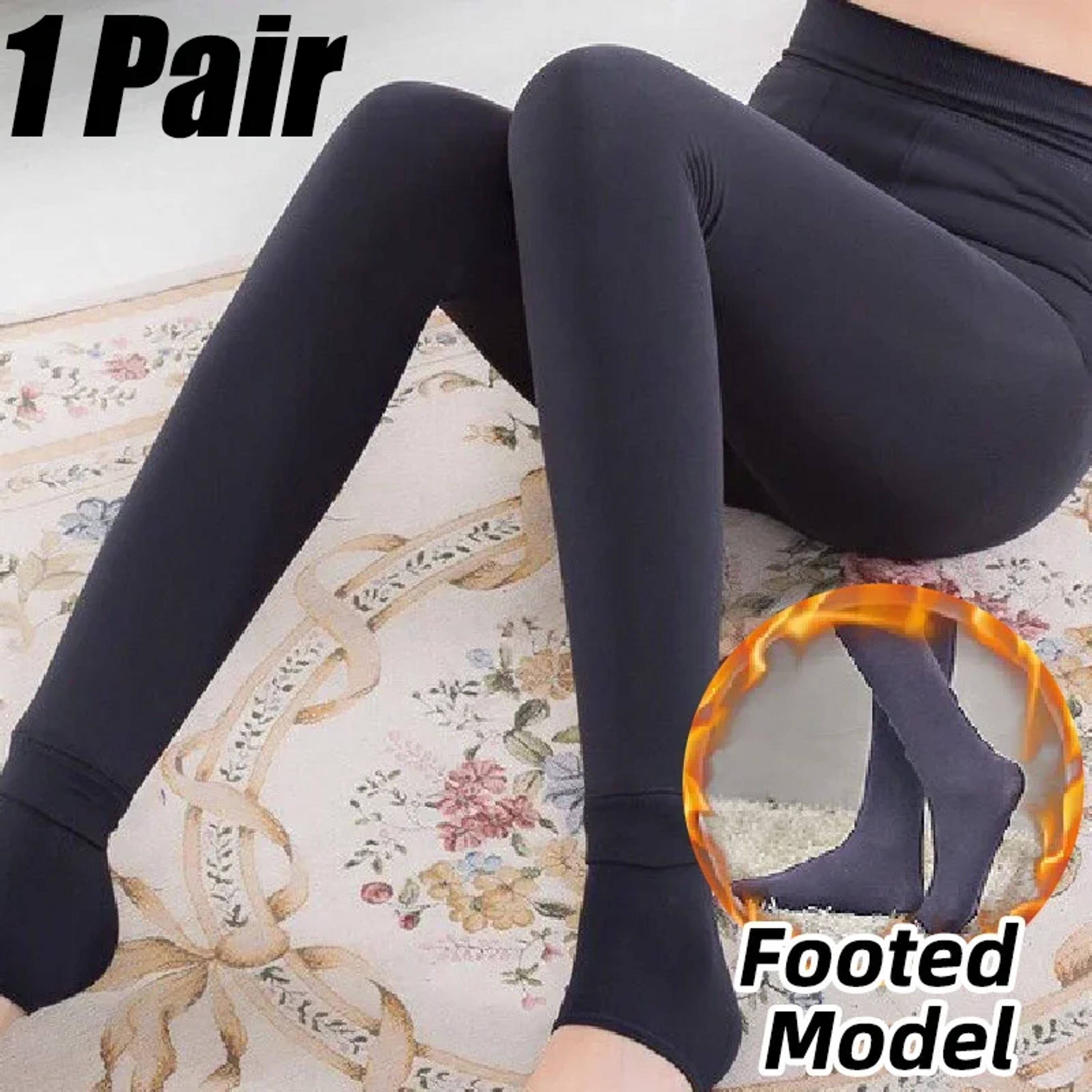 Winter Fleece Lined Leggings For Women Thickened Warm AnkleLength Tights 8