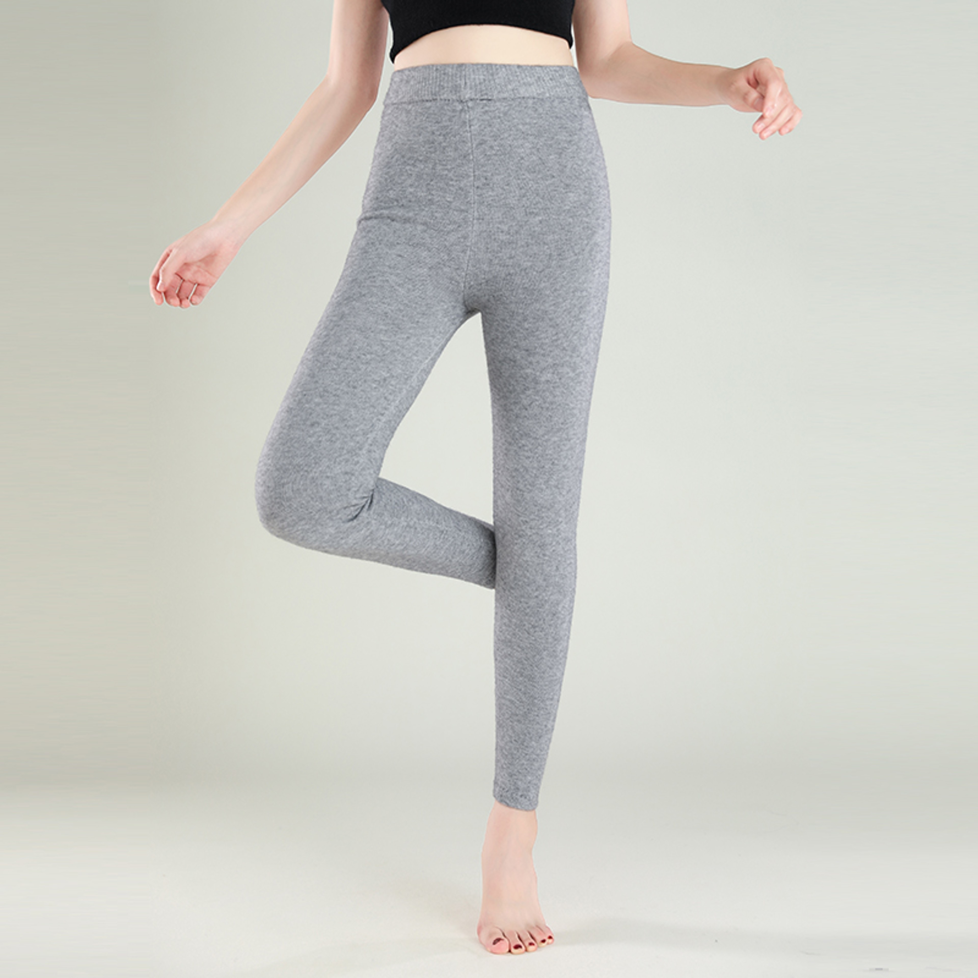 Womens Wool Leggings Slim Fit Seamless AnkleLength Winter Pants 7