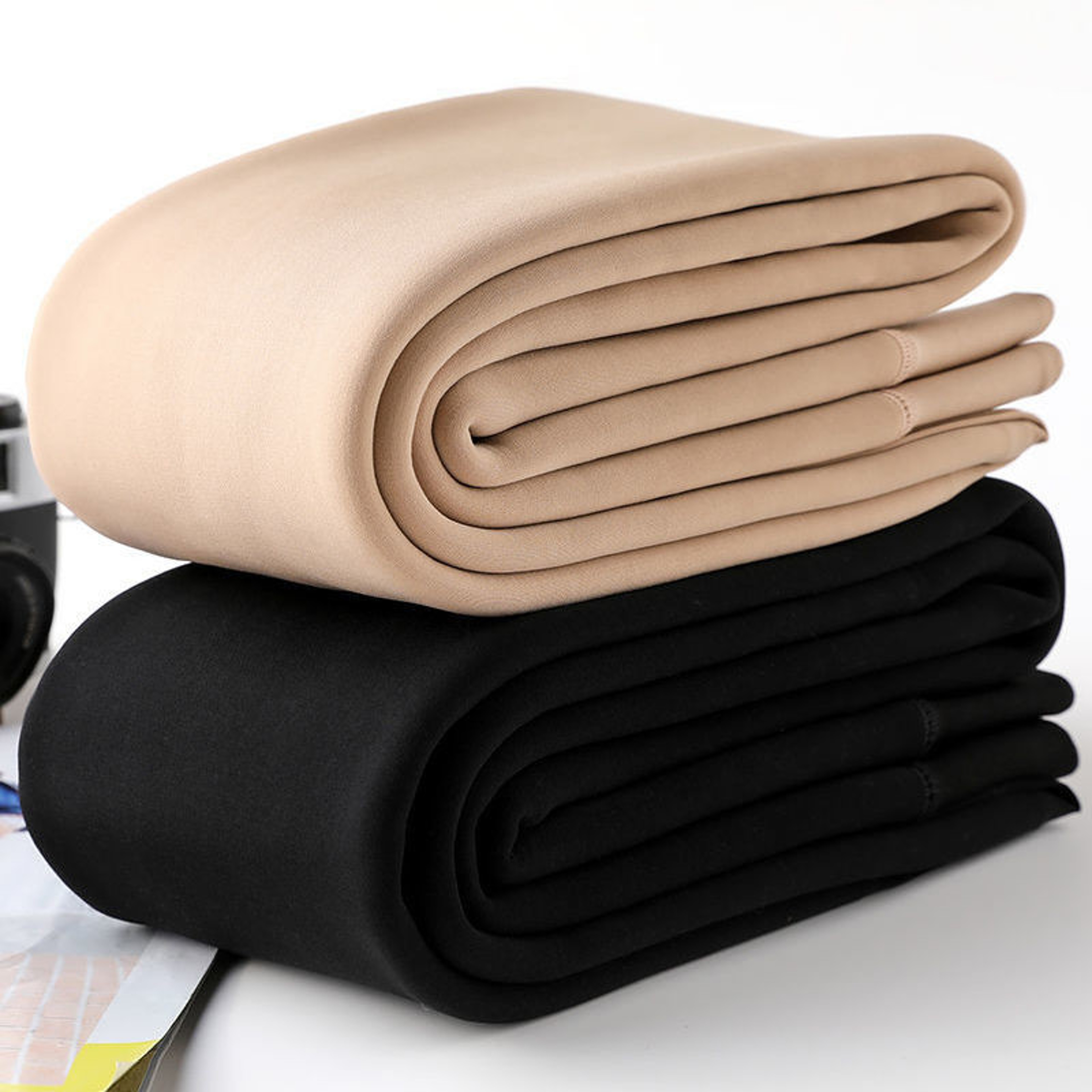 Womens High Waisted Fleece Lined Leggings With Seamless Stretch Fit 2
