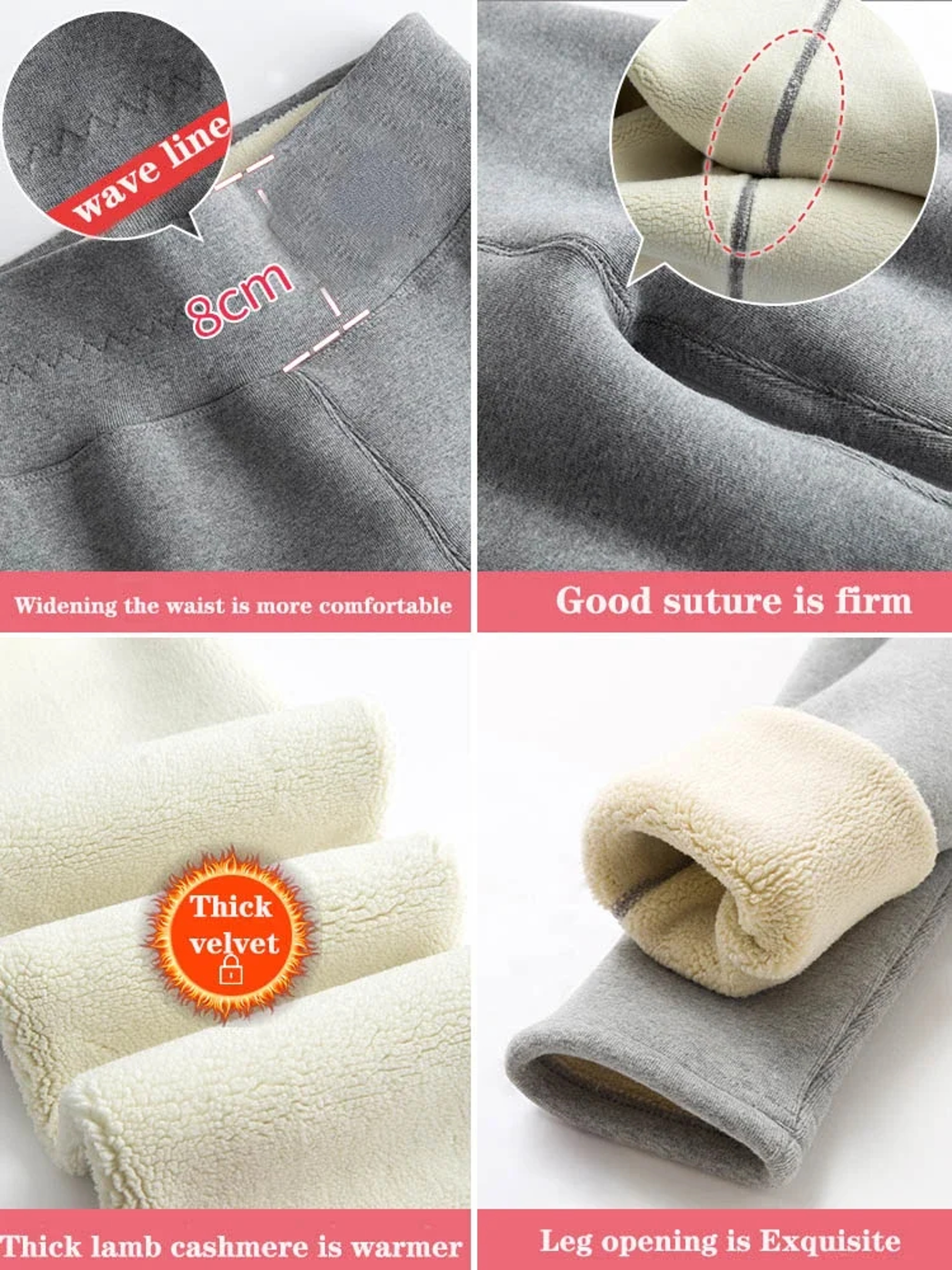 Womens Fleece Lined Thermal Leggings High Waist Stretch Winter Pants 5
