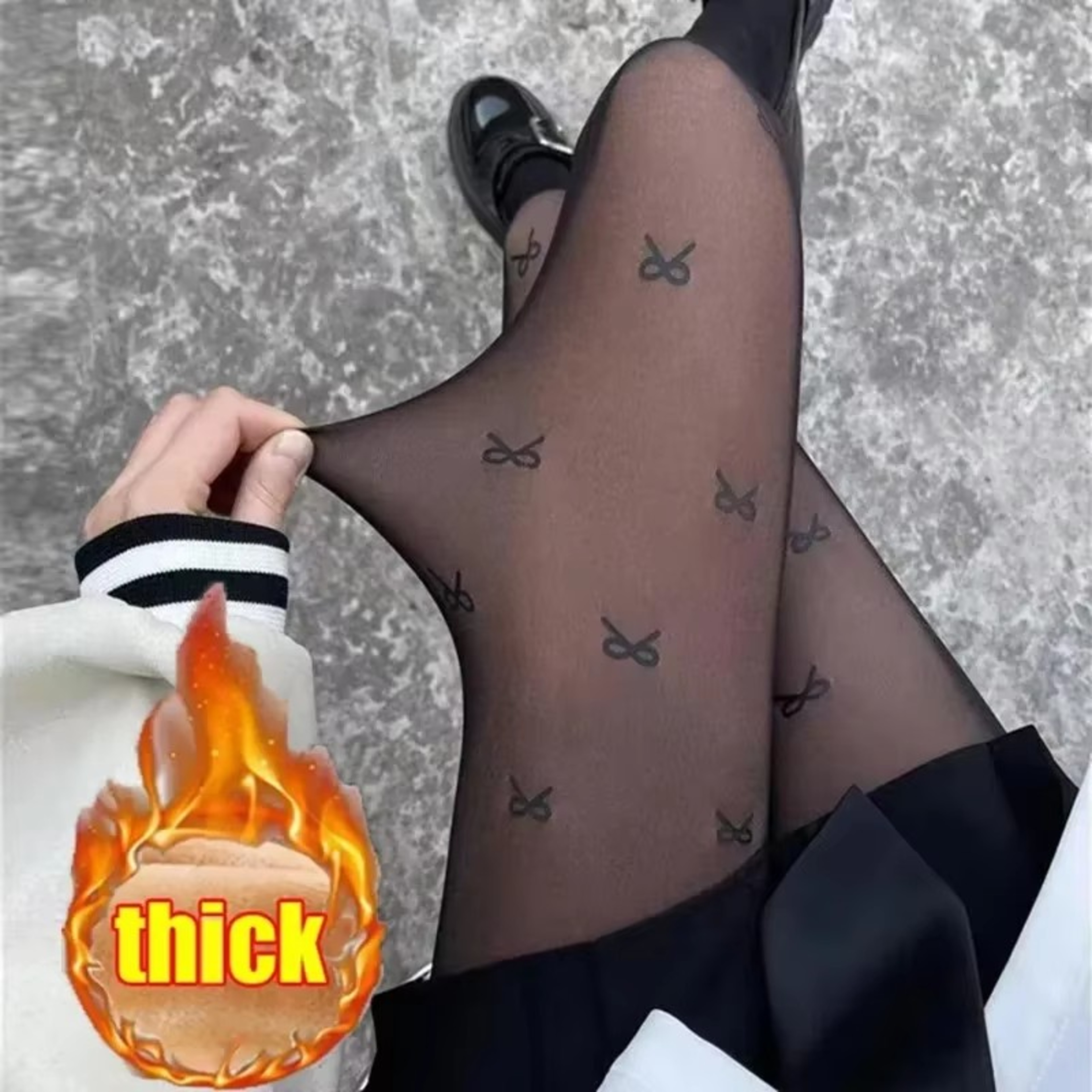 Butterfly Print Fleece Lined Tights High Waist Thermal Winter Leggings 1