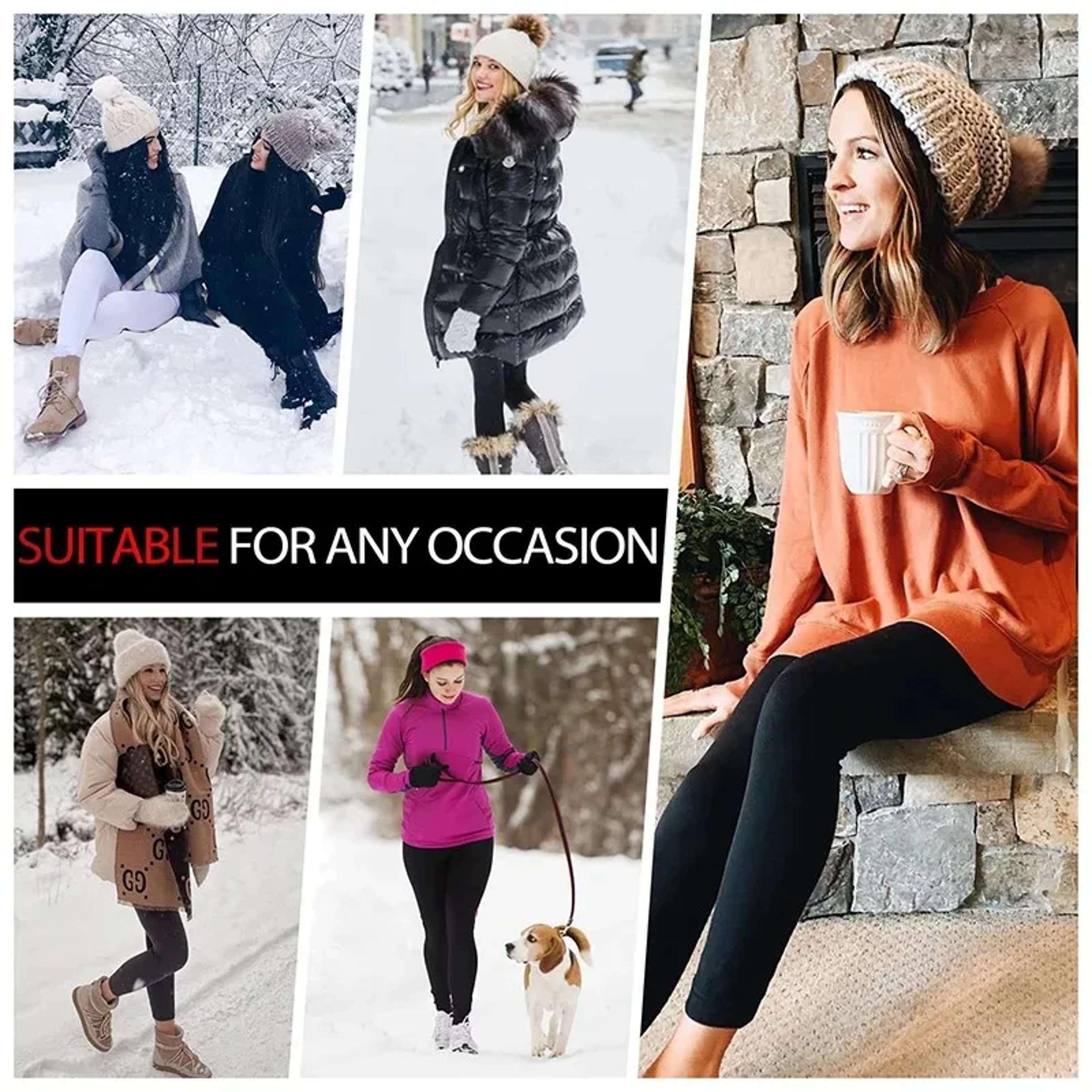 Womens Winter Thermal Leggings With Thick Fluff Lining And High Waist 5