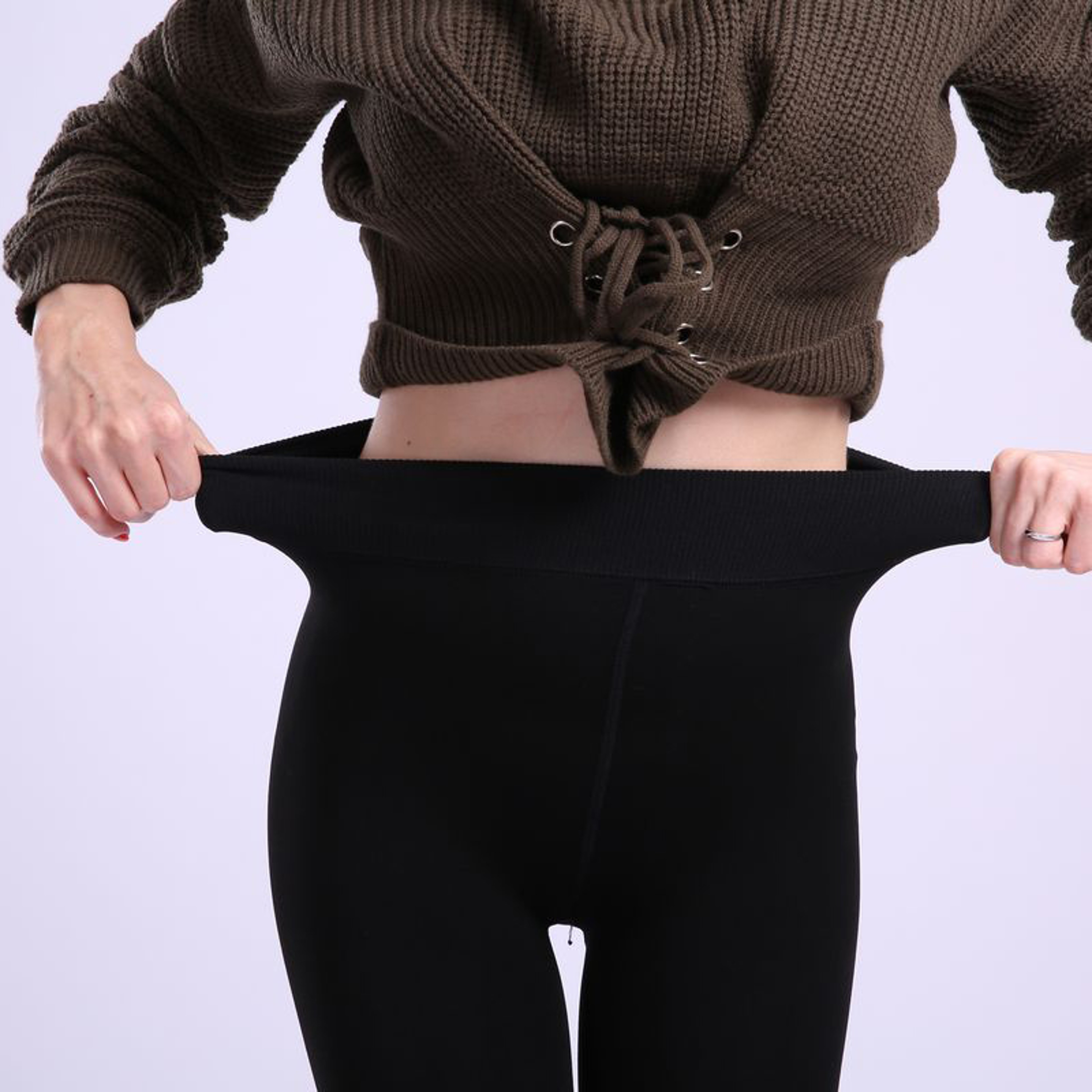 Womens Winter Thermal Leggings With Thick Fluff Lining And High Waist 3