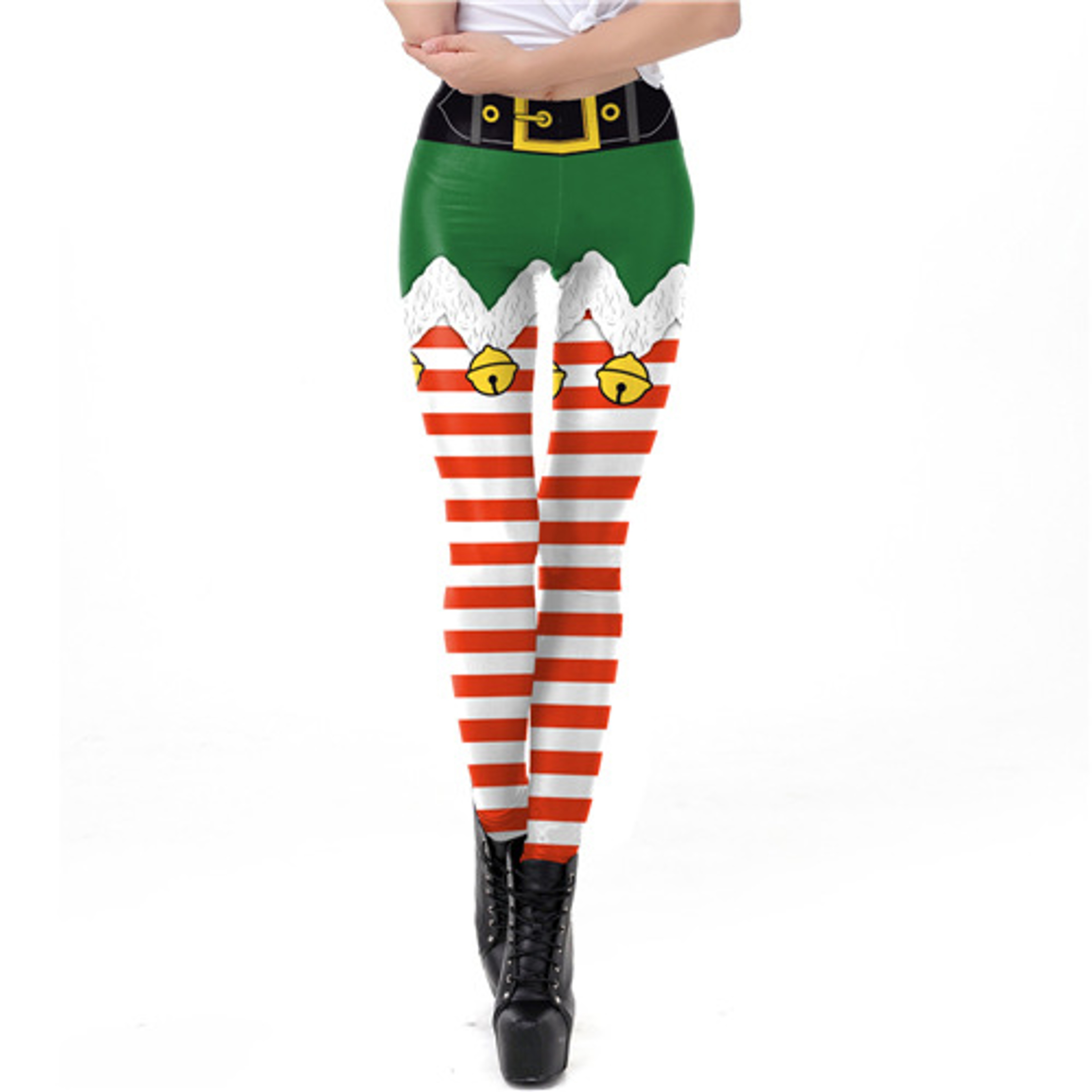 Womens Holiday Print Leggings With 3D Lace Design For Christmas And St Patricks Day 7