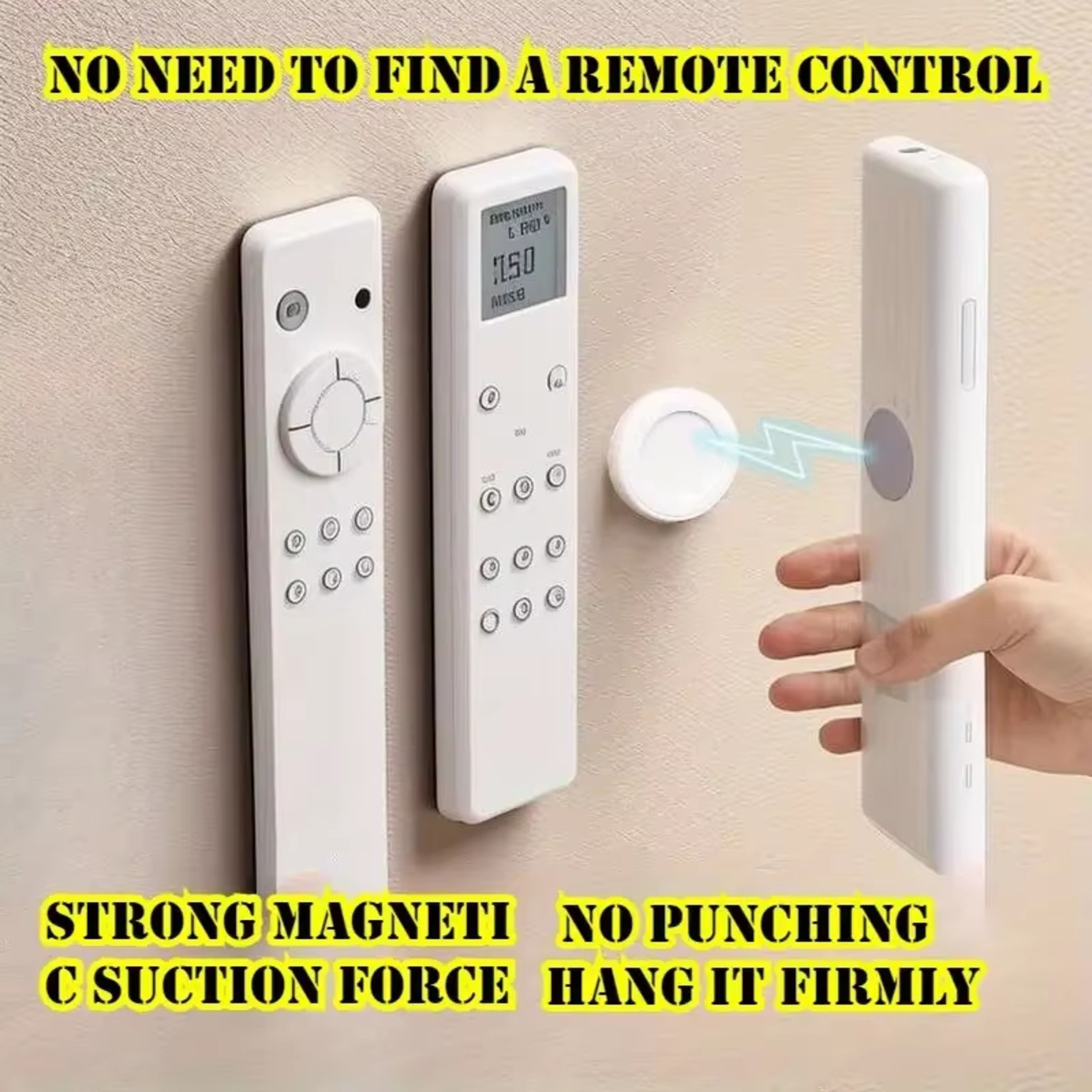No Drill Magnetic Remote Control Holder Wall Mount  3 Or 6 Pack 2