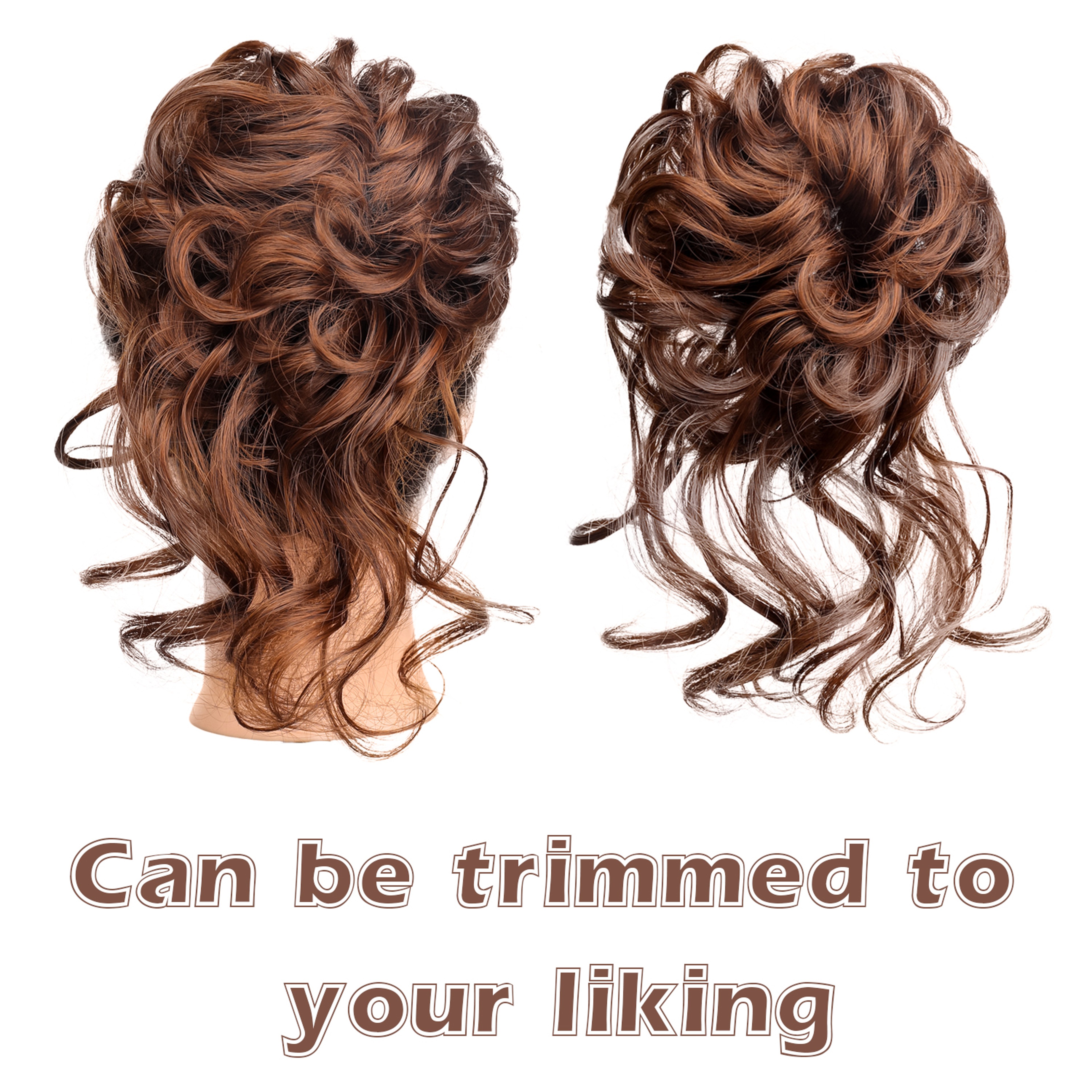 Curly Messy Bun Hairpiece Synthetic Chignon Ponytail Extension With Elastic Band 3