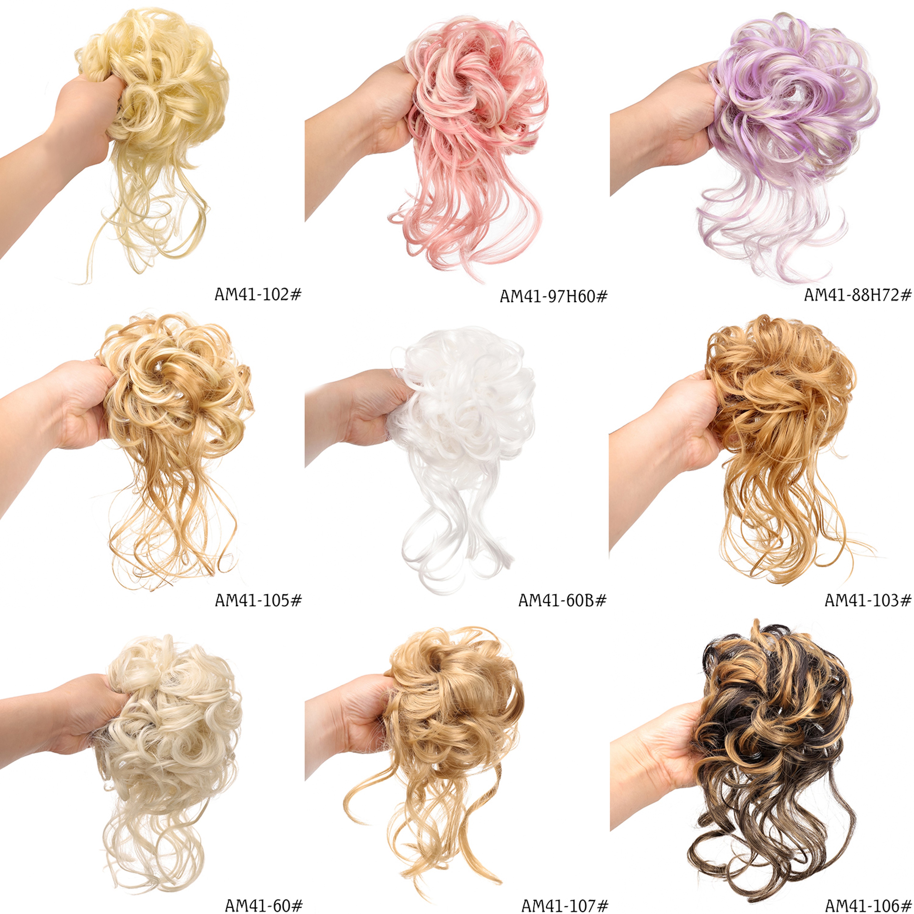 Curly Messy Bun Hairpiece Synthetic Chignon Ponytail Extension With Elastic Band 5