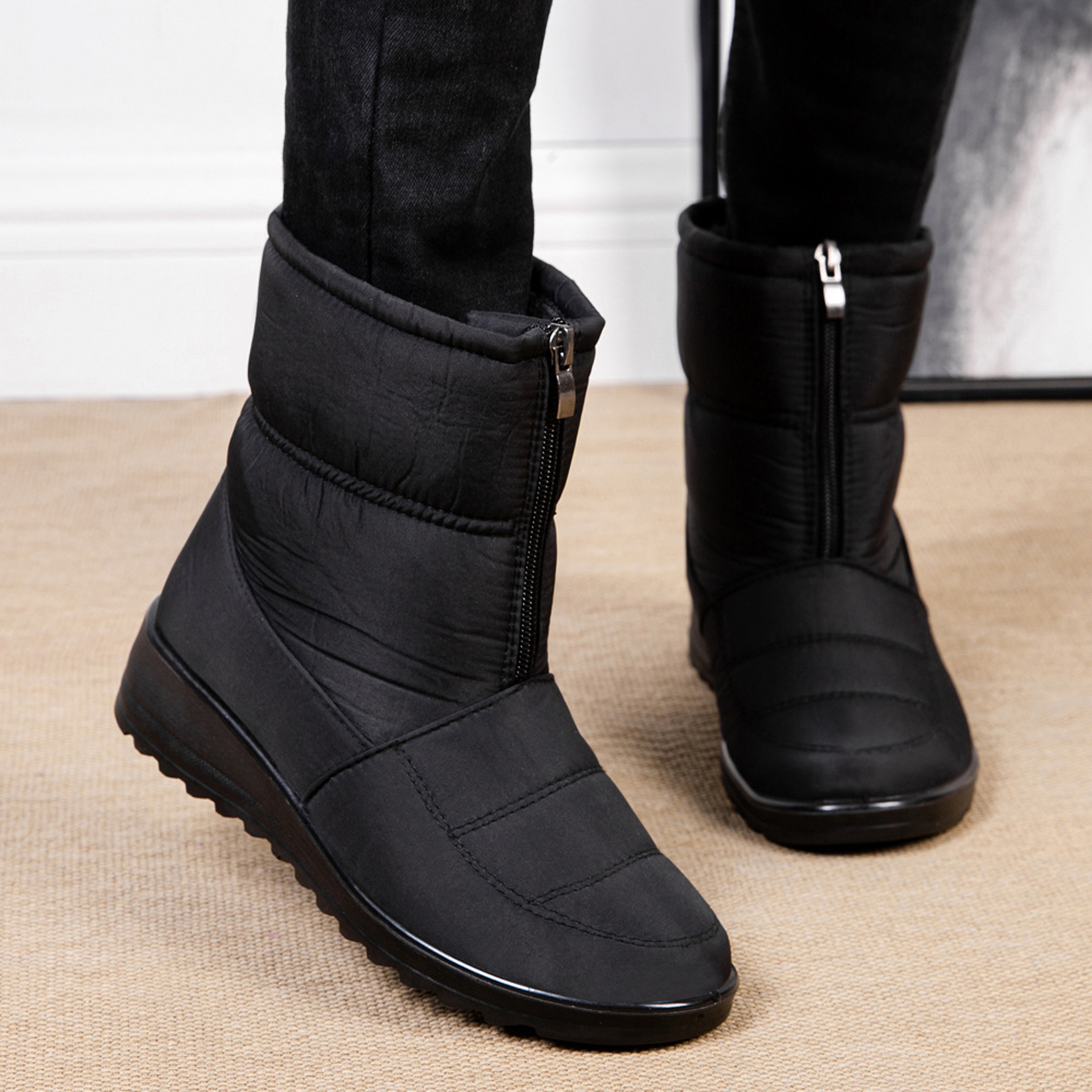 Women's Waterproof Platform Snow Boots with Warm Plush Lining and Non-Slip Sole – view 3