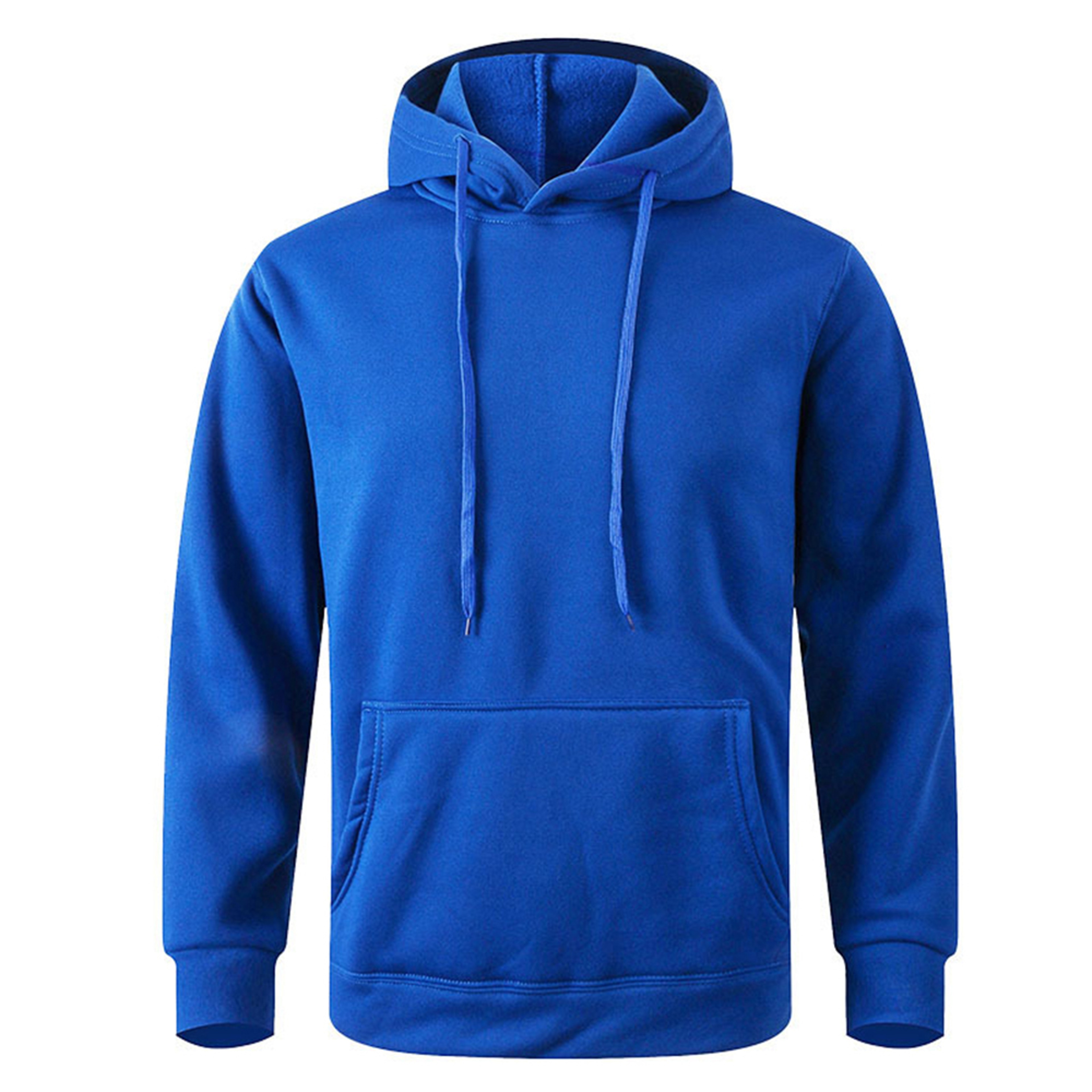 Unisex Solid Color Pullover Hoodie With Kangaroo Pocket And Ribbed Cuffs 4