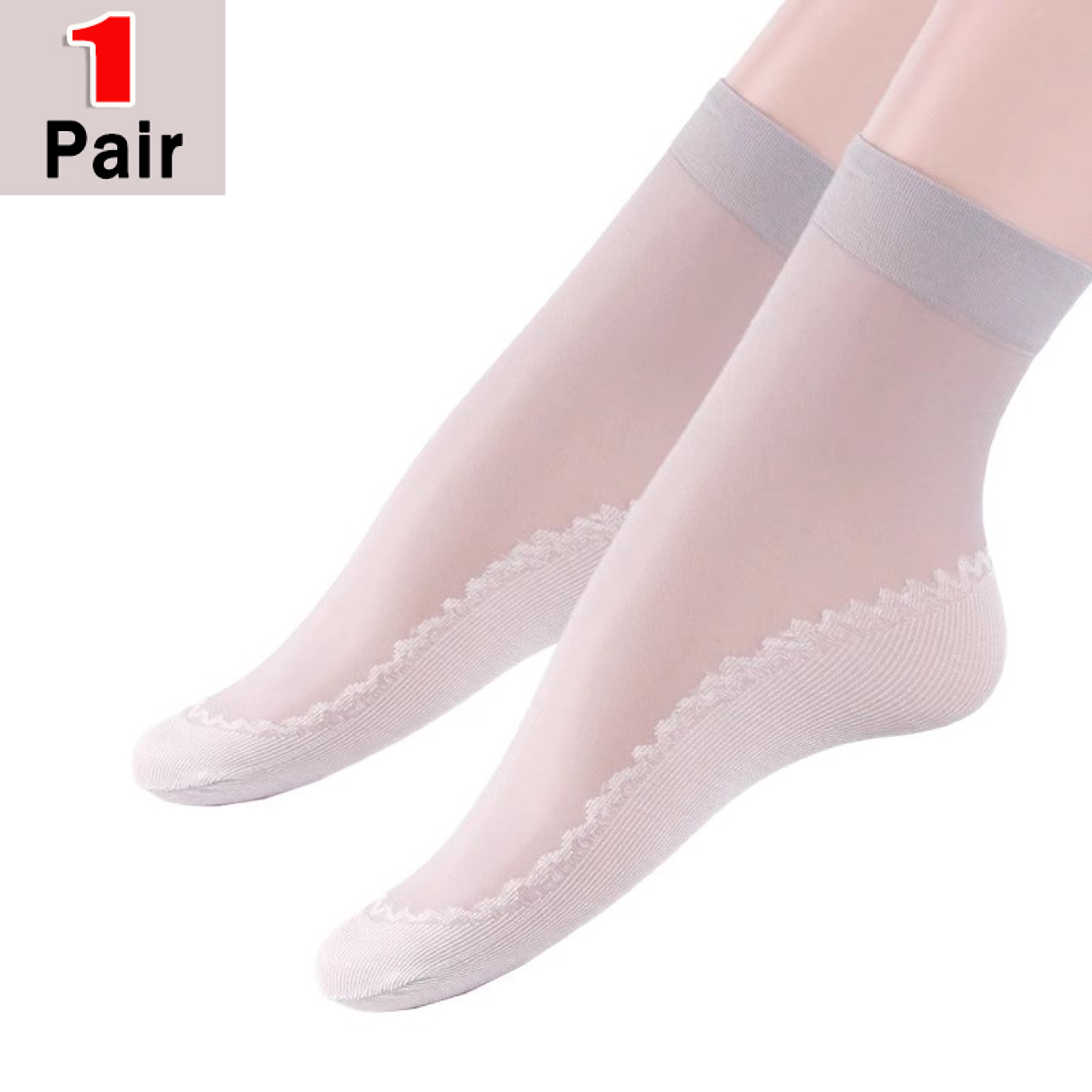 Womens UltraThin Breathable Nylon Ankle Socks With NonSlip Cotton Soles 0