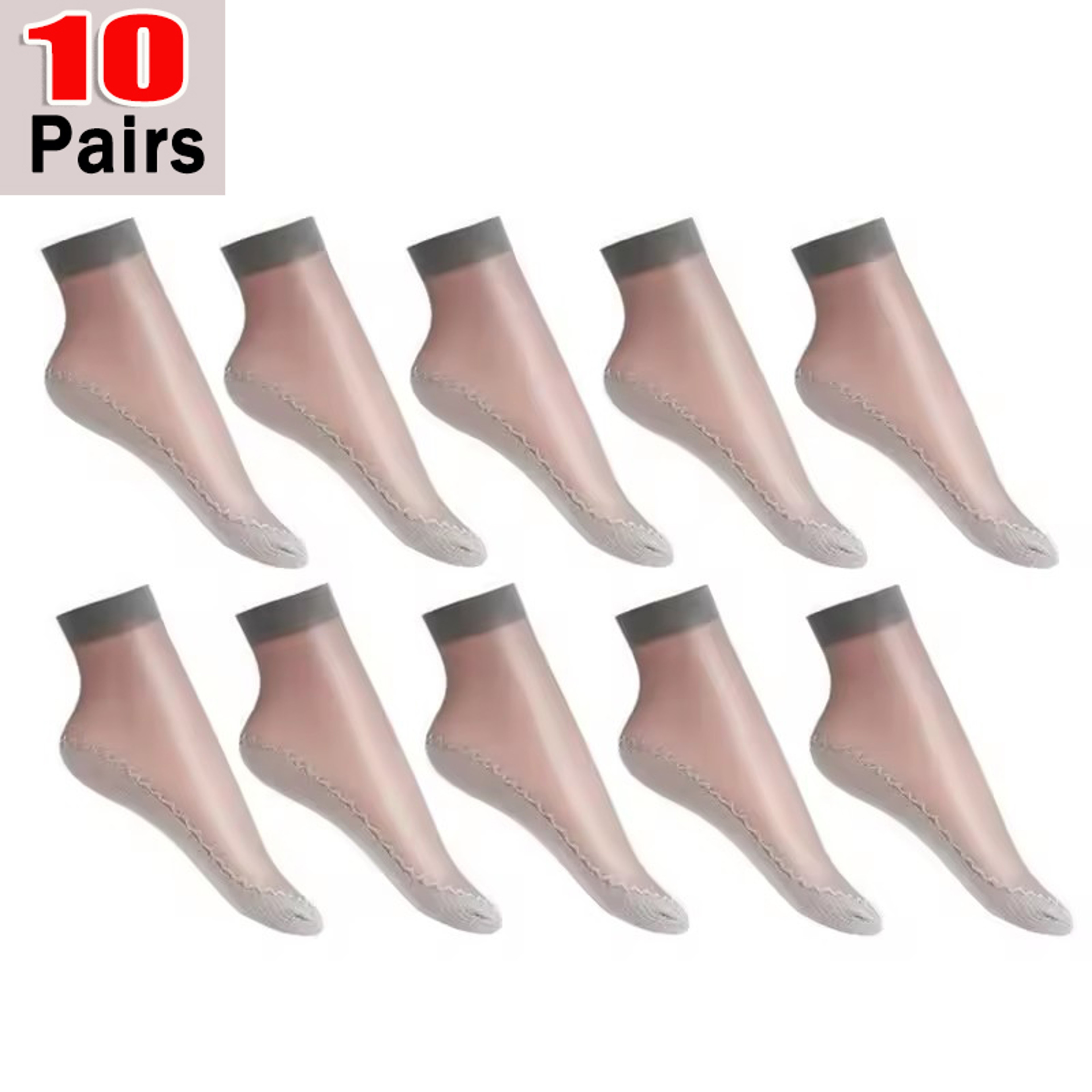 Womens UltraThin Breathable Nylon Ankle Socks With NonSlip Cotton Soles 17