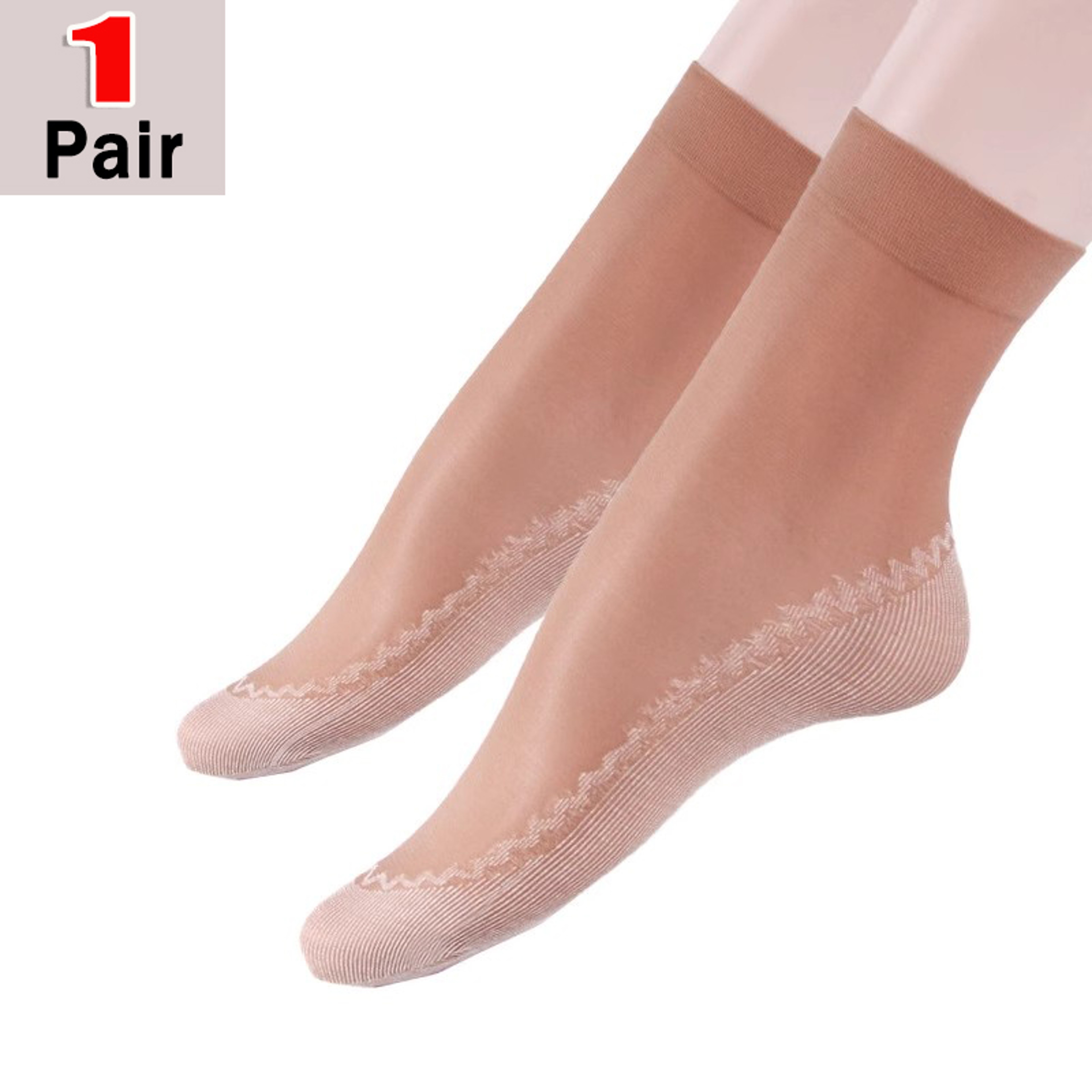 Womens UltraThin Breathable Nylon Ankle Socks With NonSlip Cotton Soles 15