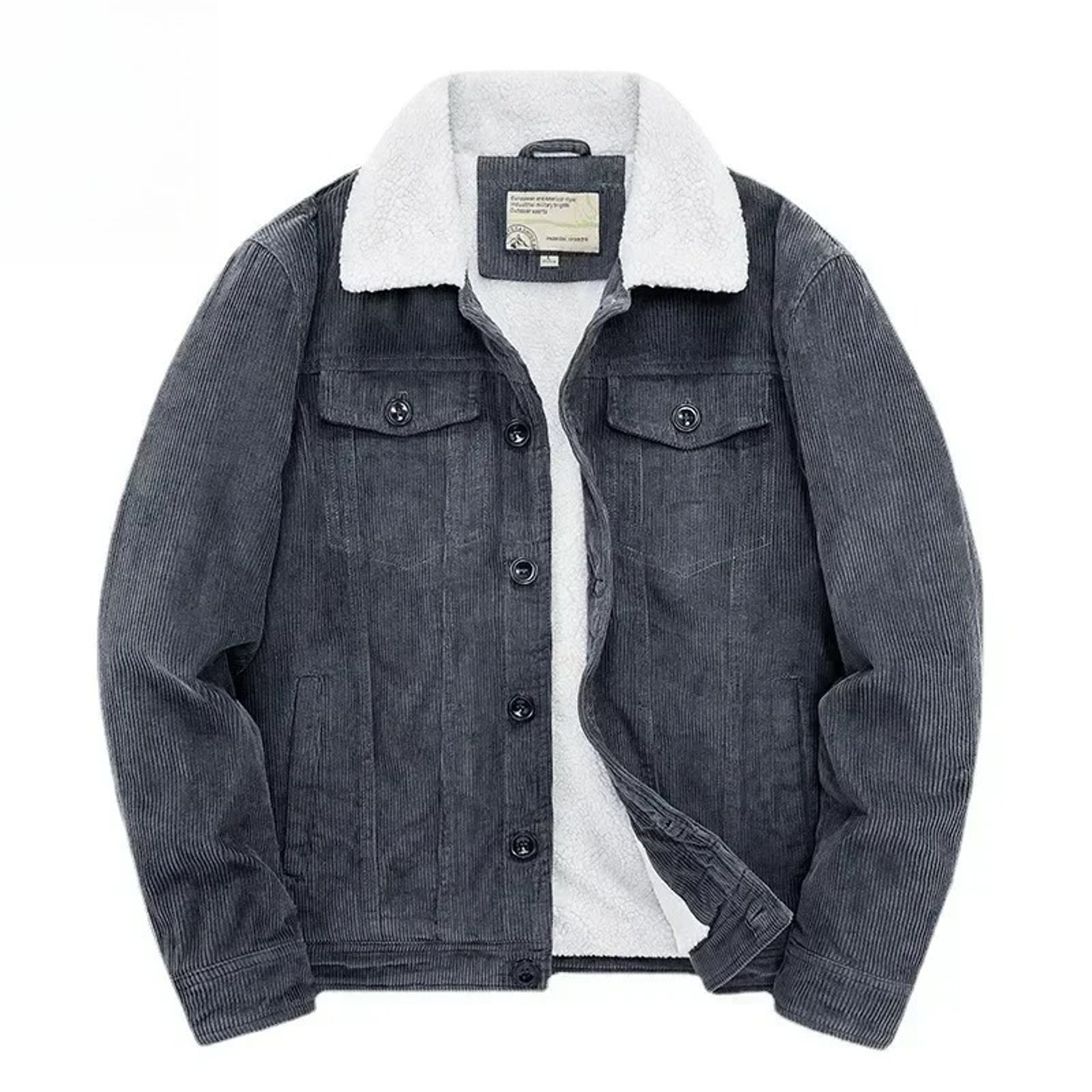 Mens Cotton Blend Winter Jacket With Stand Collar And Retro Loose Fit 6
