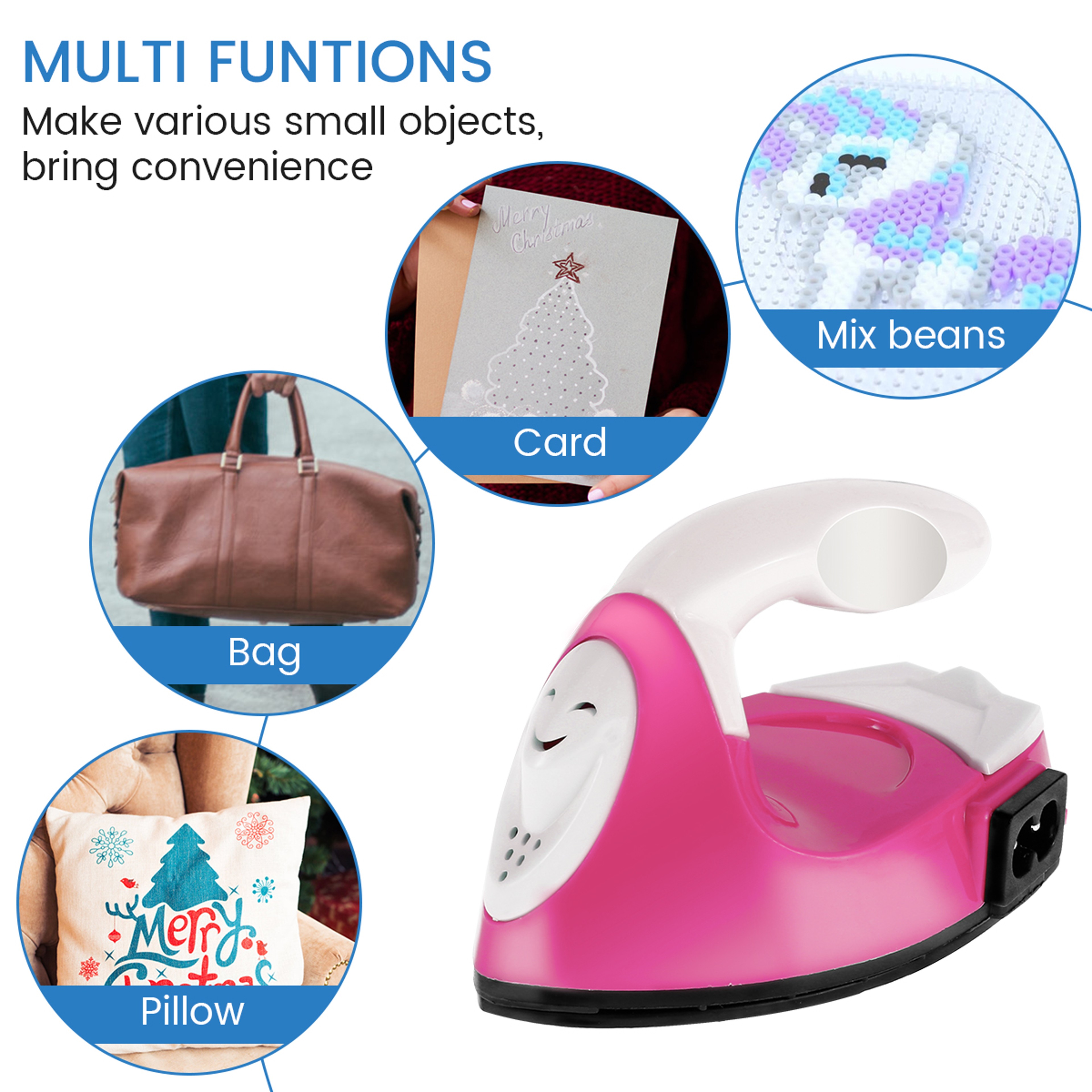 Mini Craft Iron Portable Electric Heat Press with Silicone Insulation Pad – view 3
