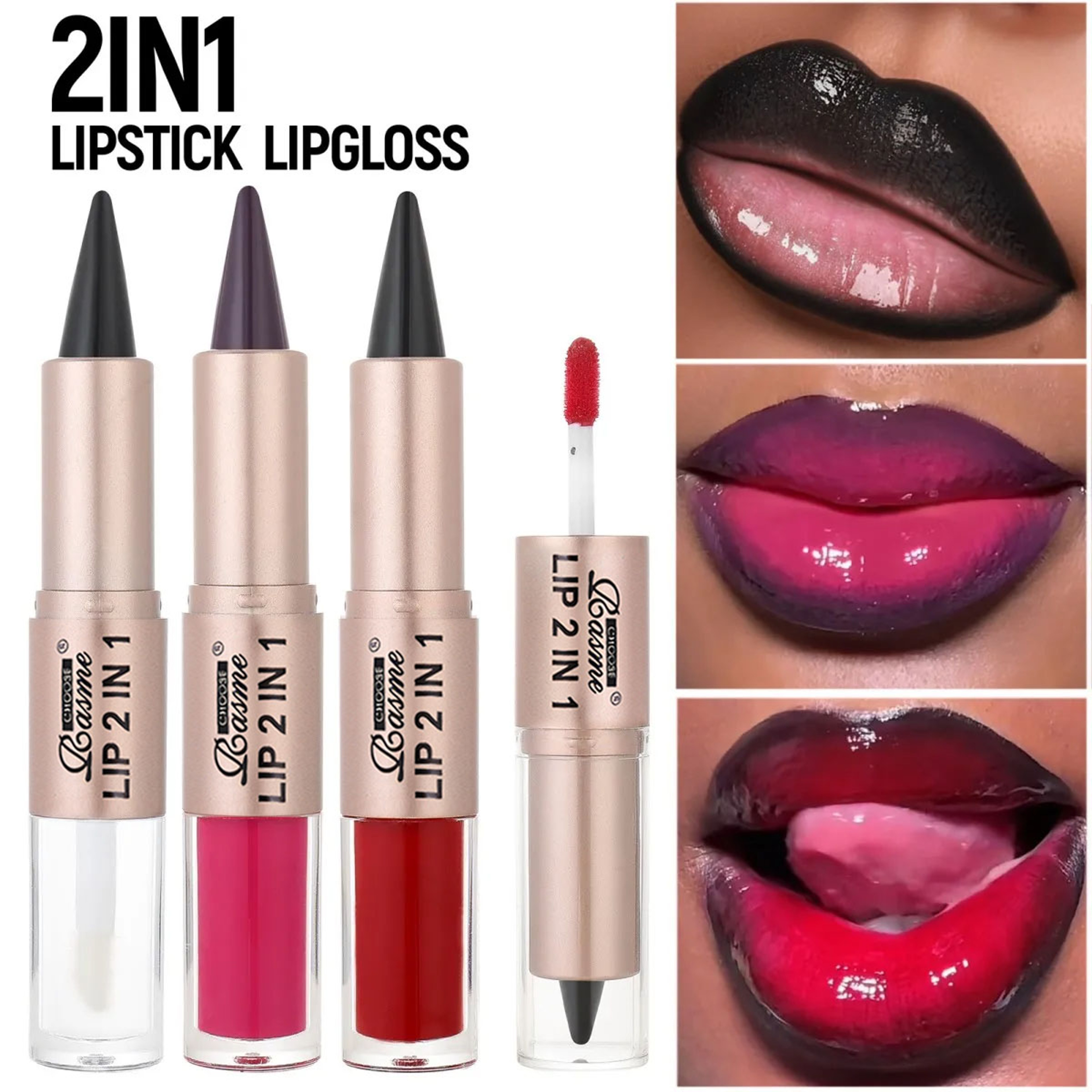 2in1 Lip Liner And Gloss Waterproof Matte Lip Contour With Mirror Shine 3