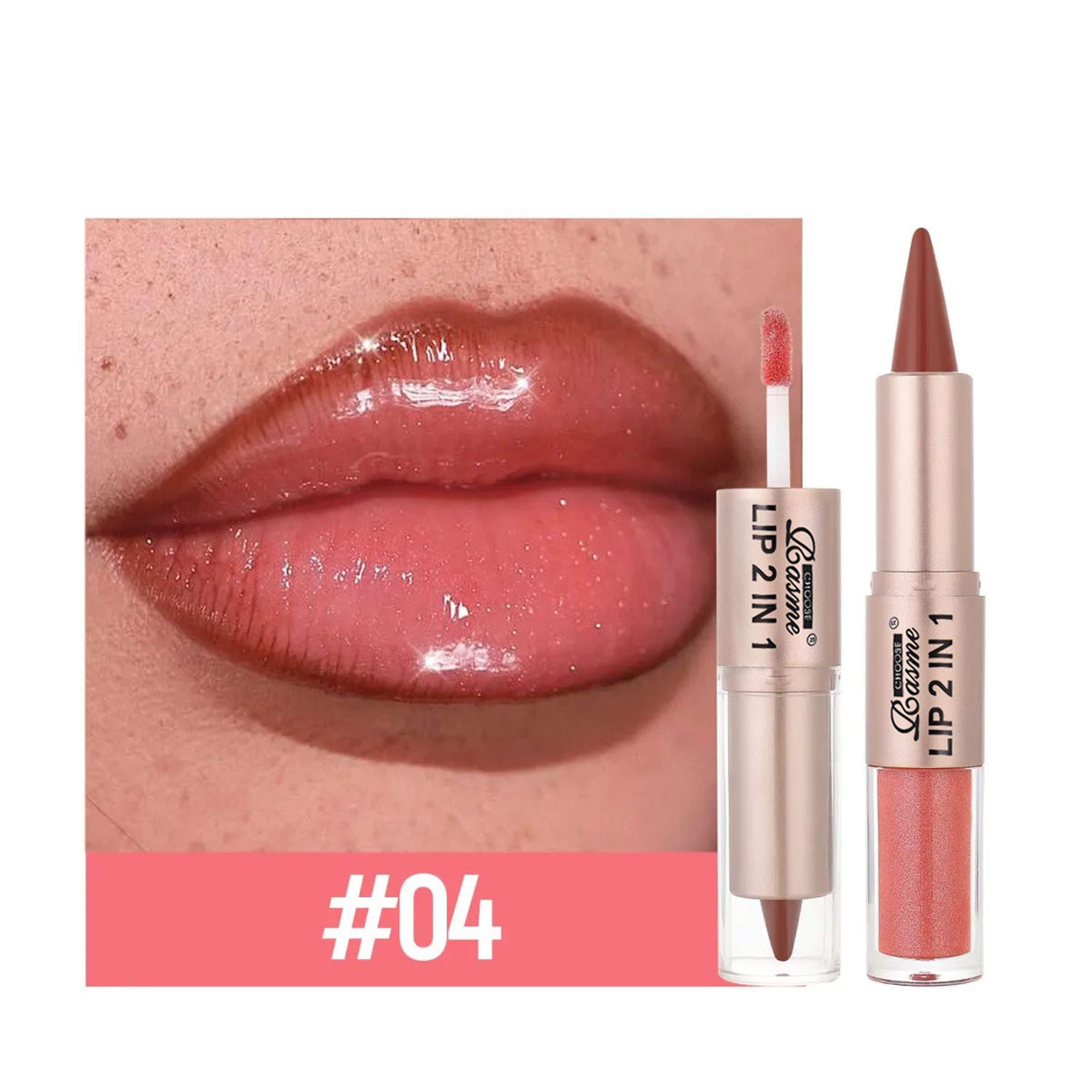 2in1 Lip Liner And Gloss Waterproof Matte Lip Contour With Mirror Shine 0