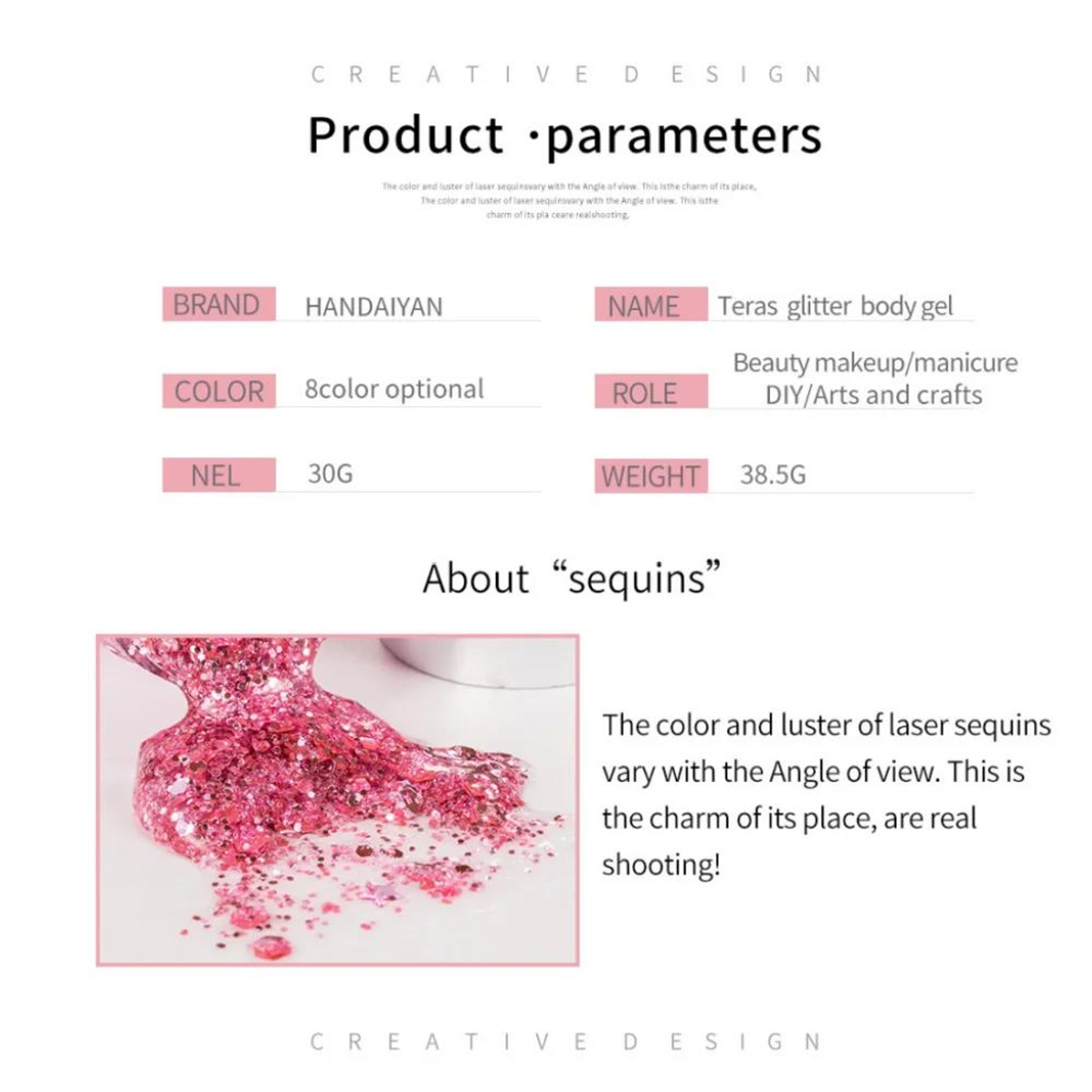 Waterproof Body Glitter Gel For Face Hair And Nails  High Shine Festival Makeup 4
