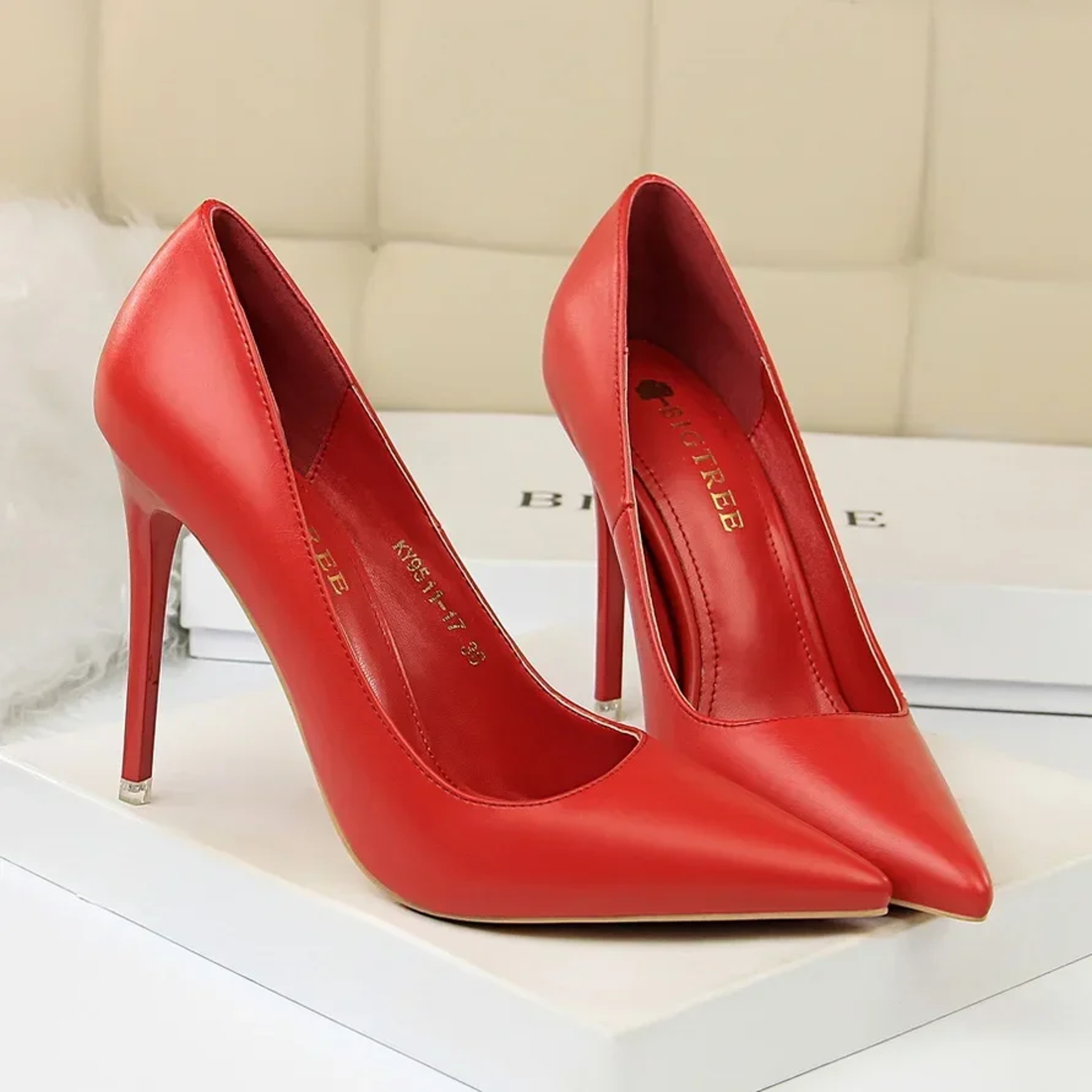 Womens Pointed Toe High Heel Pumps With Thin Heels And SlipOn Design 9