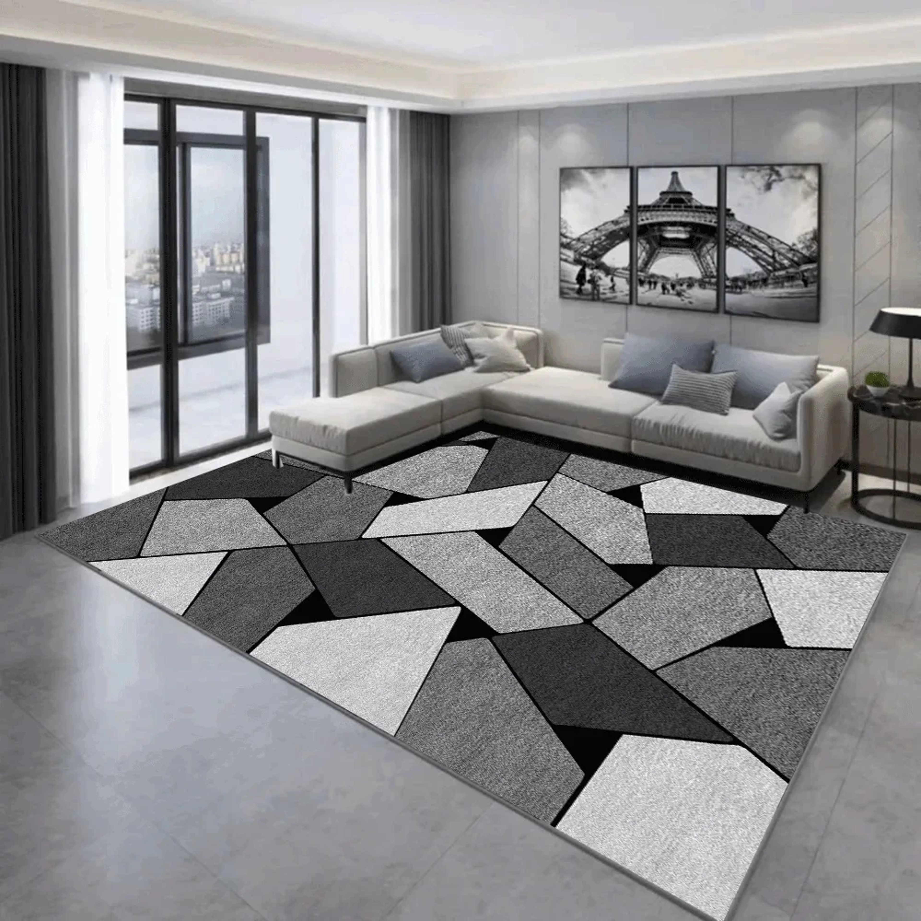 Modern Nordic Geometric Area Rug  Soft Polyester Carpet For Living Room And Bedroom 14