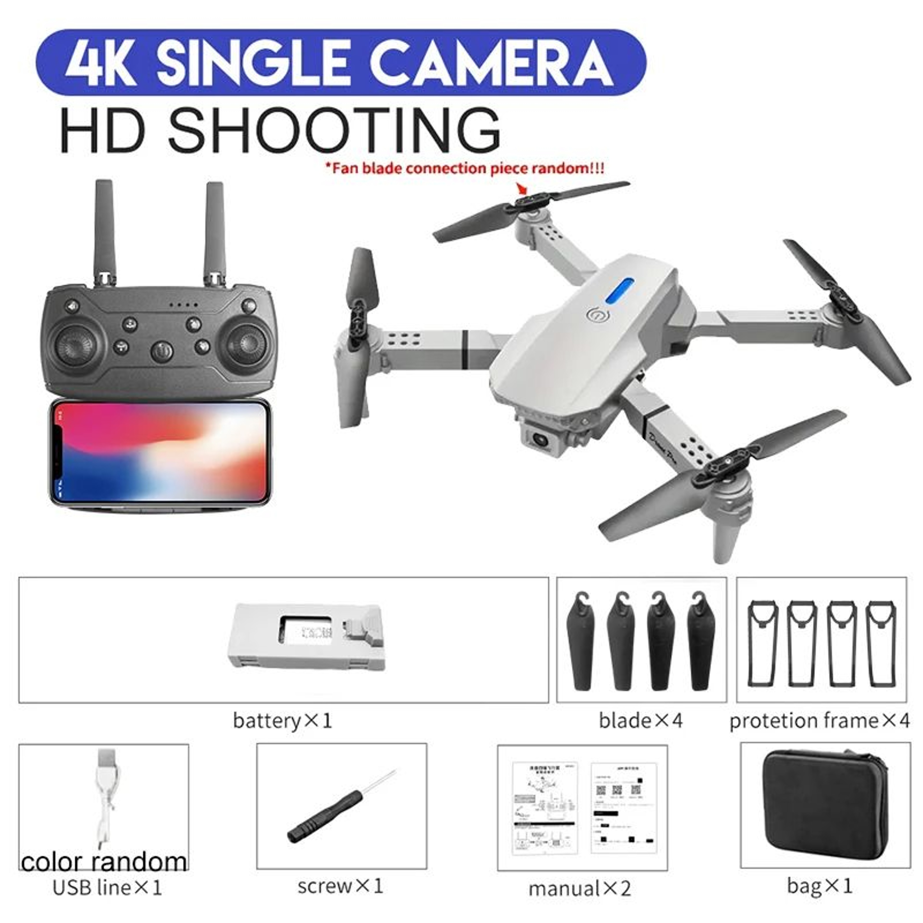 Professional 4K Drone With 1080P HD Camera Foldable RC Helicopter WIFI FPV Height Hold 17