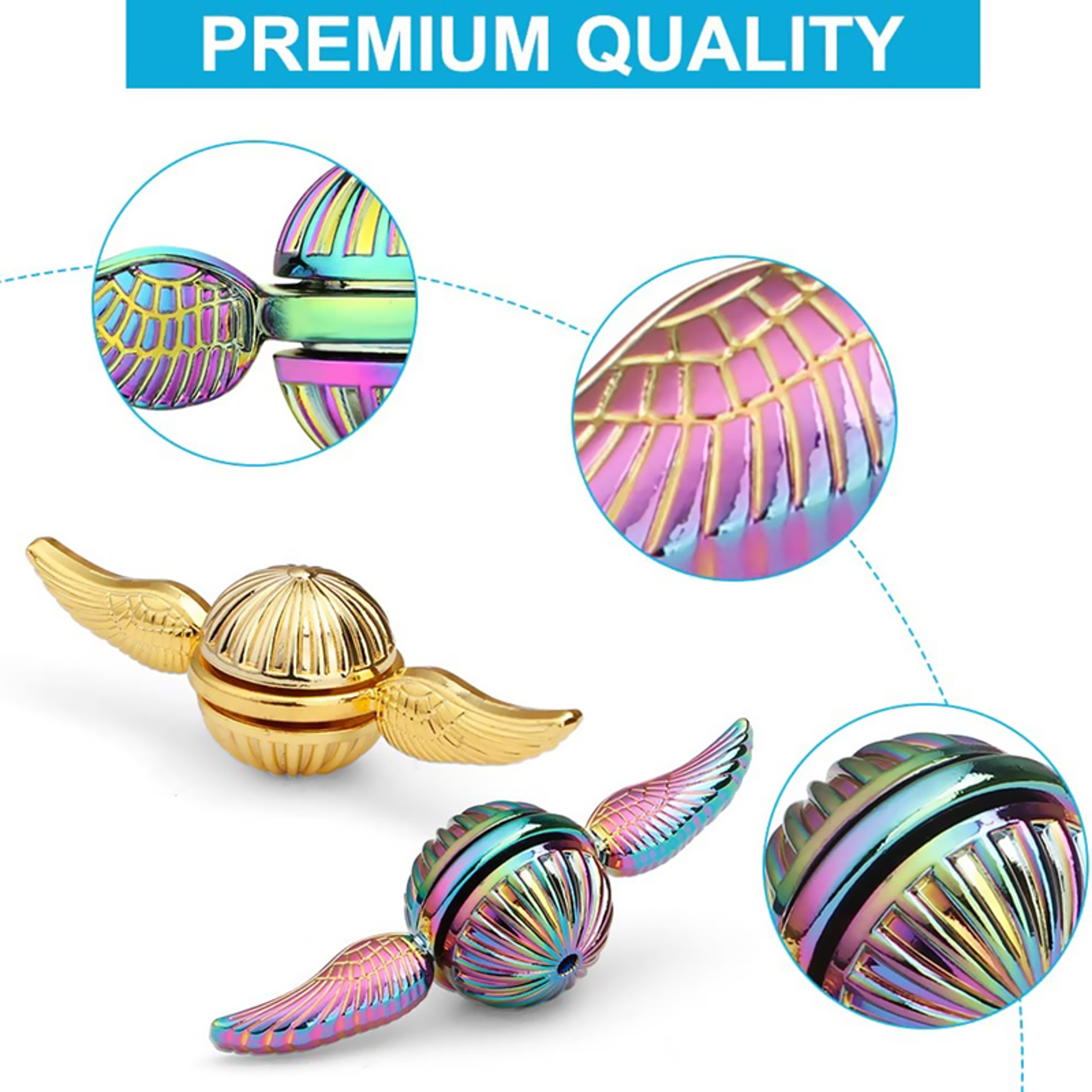 Metal Fidget Spinner Gyroscope – EDC Stress Relief Desk Toy for Adults & Kids | Stackable, Silent, Long Spin – view 3