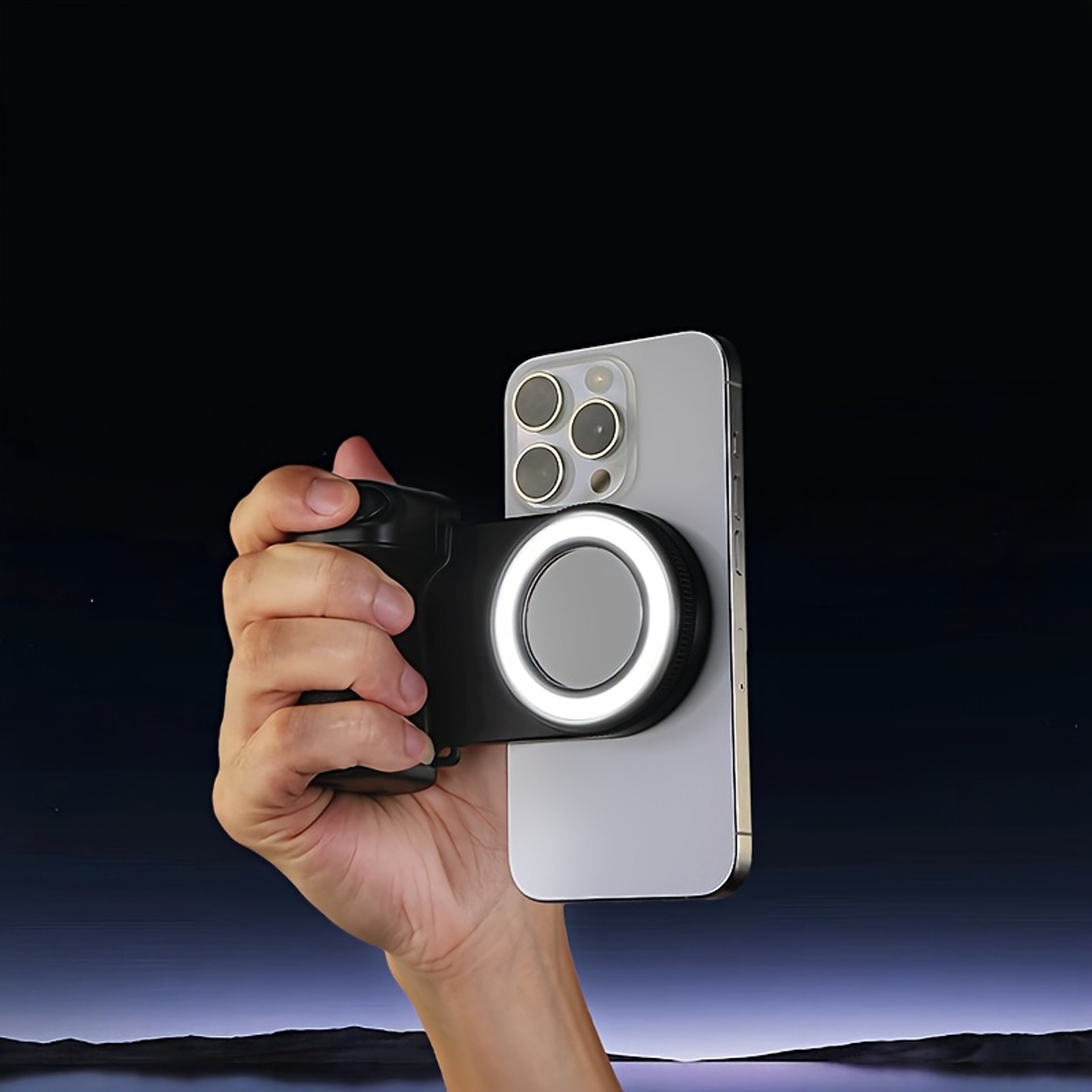 MagSafe Smartphone Camera Shutter Grip Bluetooth Selfie Handle Stabilizer with Fill Light for iPhone Android Photography – view 3