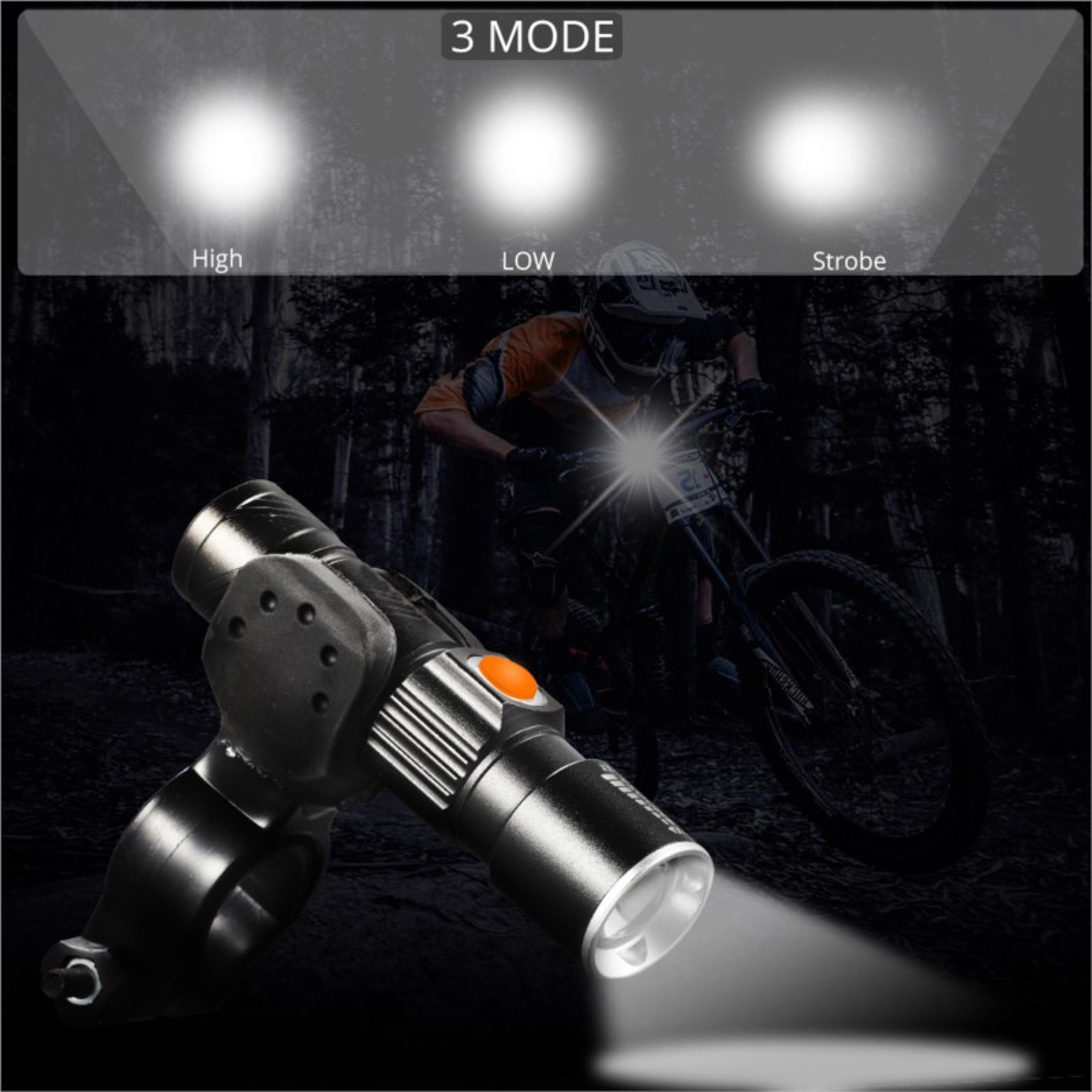 Lumen Bike Light Set USB Rechargeable LED Waterproof Super Bright Zoom Headlight Rear Light for MTB Road Bicycle – view 2